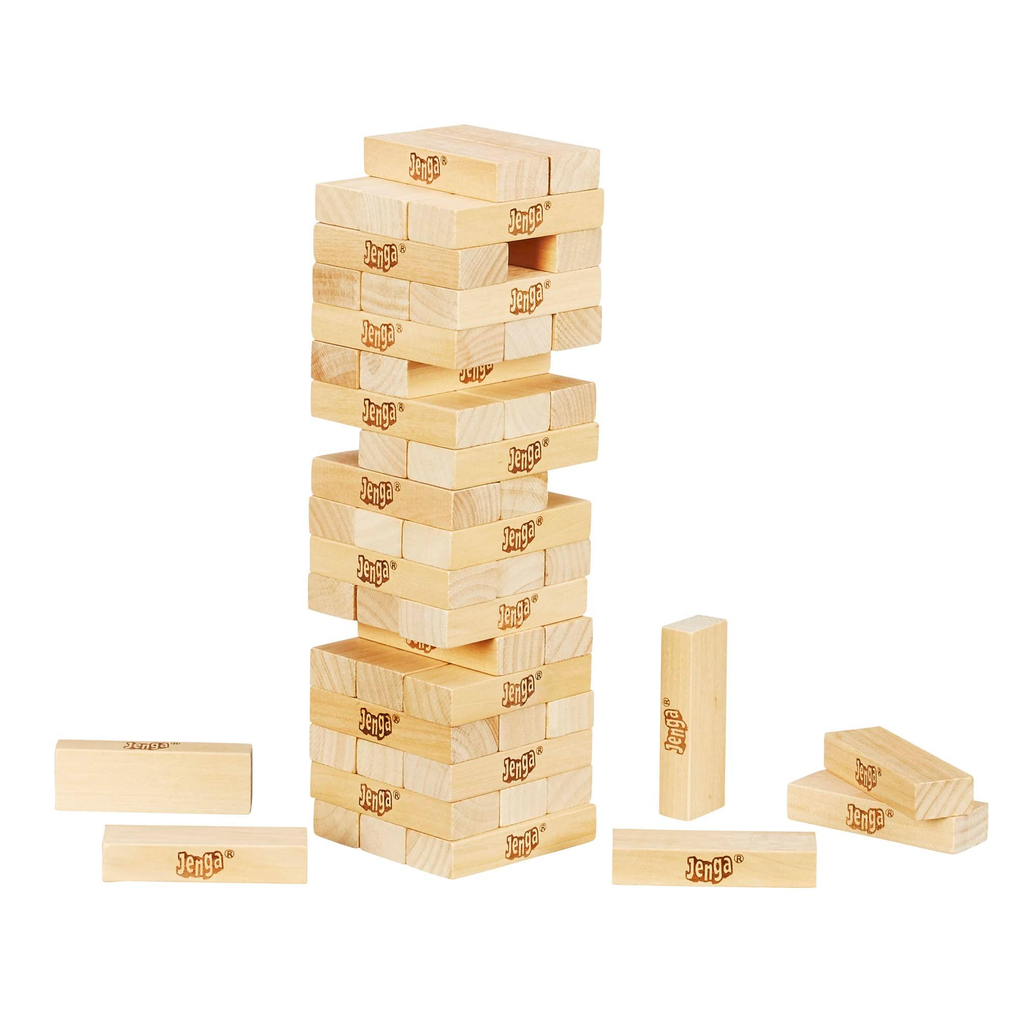 Hasbro Gaming Jenga Wooden Blocks Stacking Tumbling Tower Game | Party Games for Kids & Families | Easter Basket Stuffers | Ages 6+ (Amazon Exclusive) - Image 4