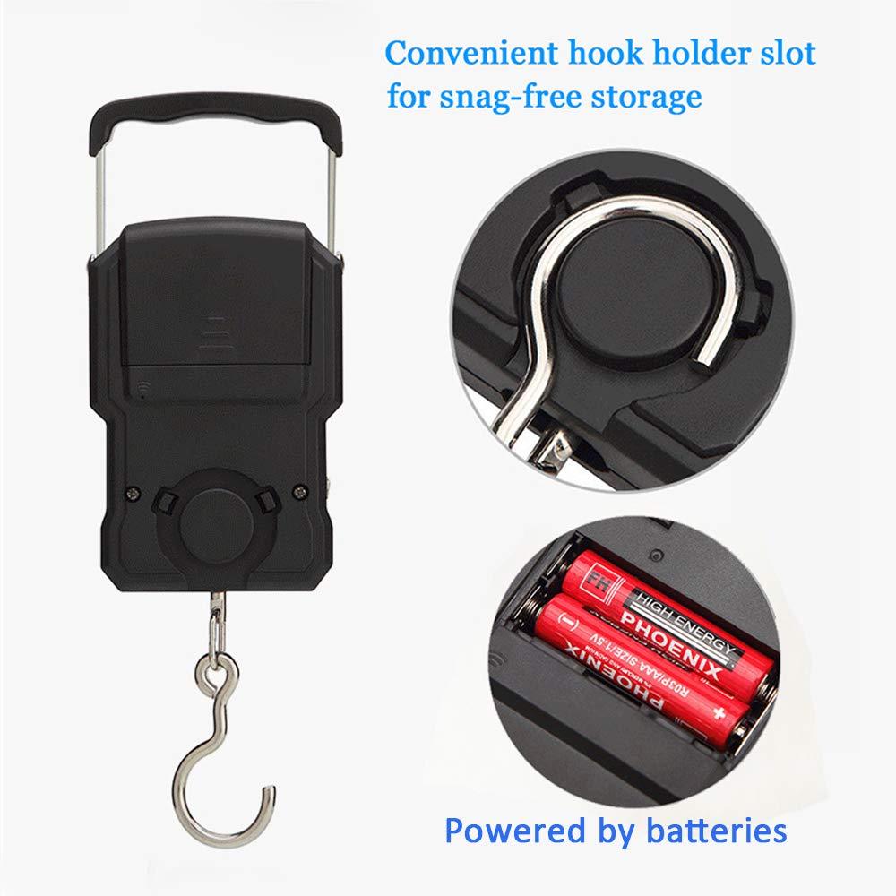 YAGSUW Portable Electronic Hook Scale Digital Hanging Bag Luggage Weight Scale Fishing Scale with Measuring Tape 165Lb Black - Image 6
