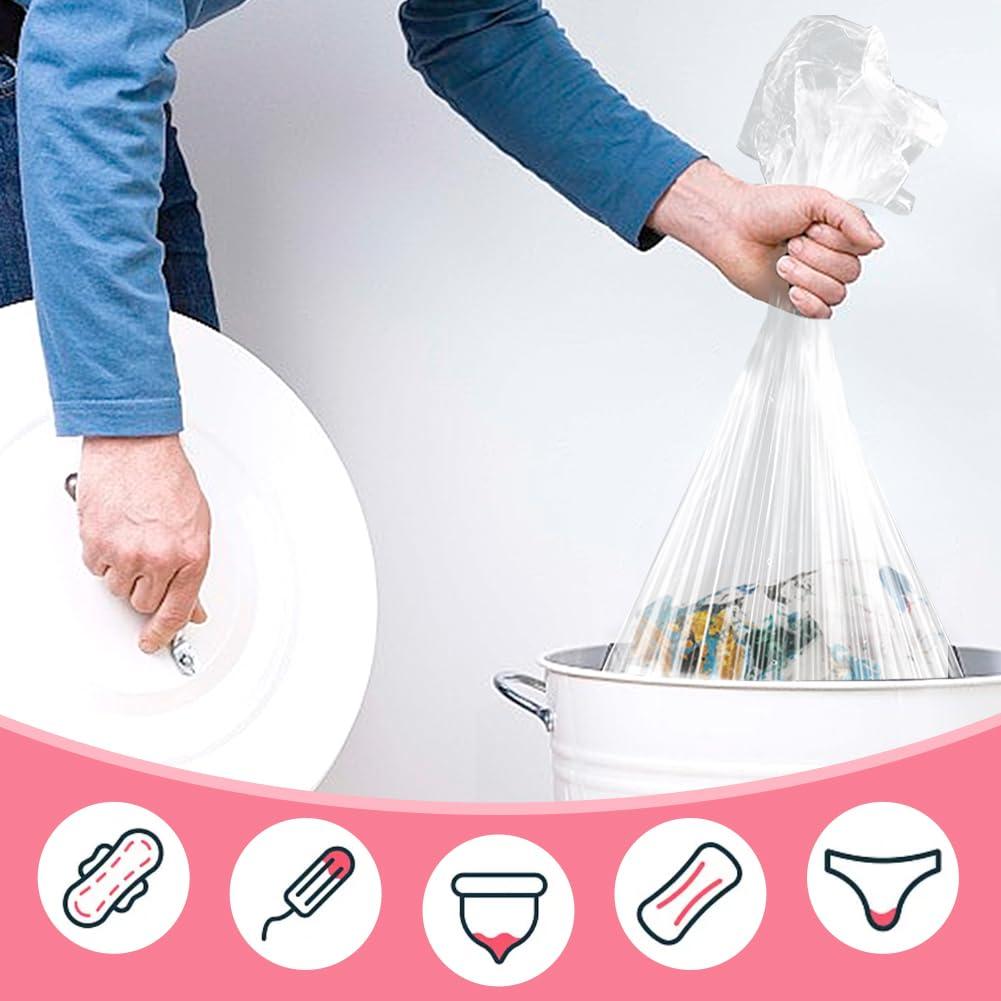 1000 Pcs Sanitary Napkin Disposal Bags, Tampon Disposal Bags Feminine Hygiene Disposal Bags, Small Trash Bags for Tampon Bedroom Bathroom Trash Bags, 16.14x11.42inch - Image 6