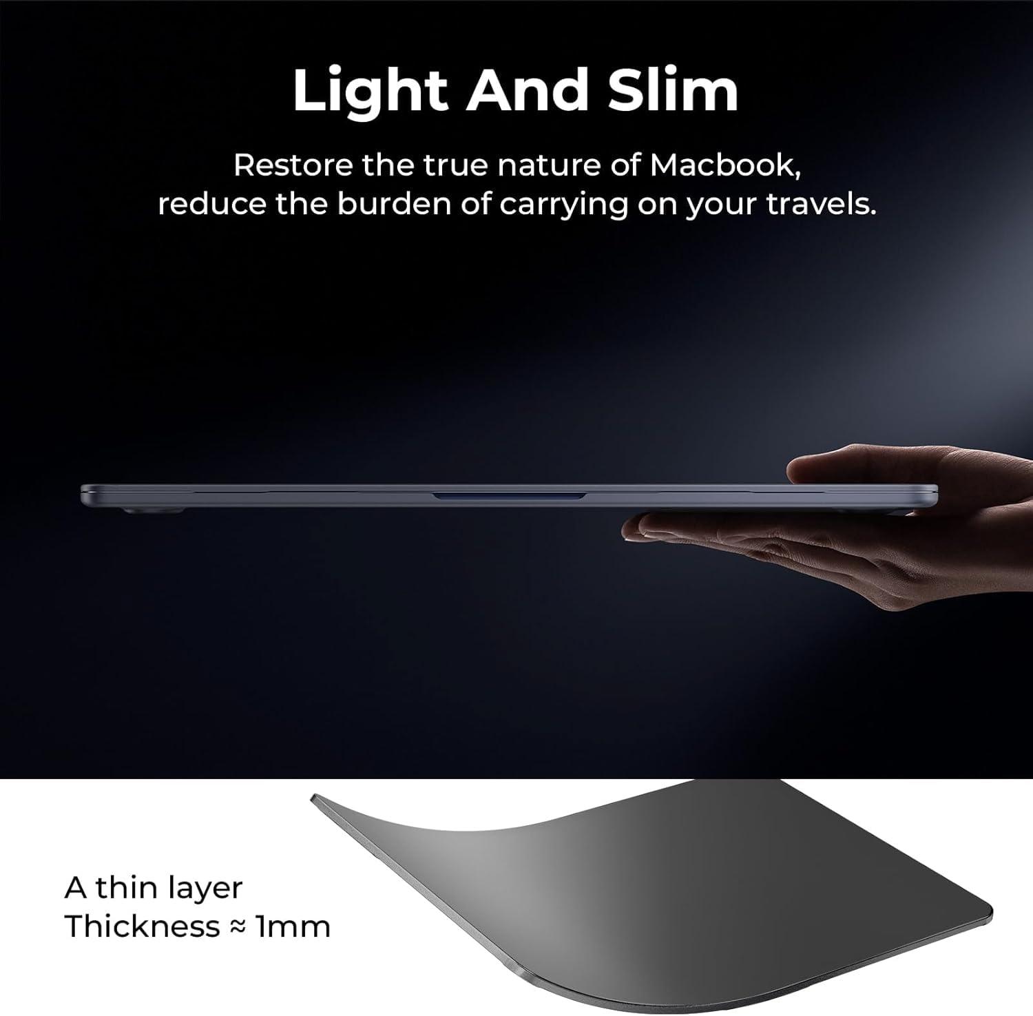 BlueSwan Case Compatible with MacBook Air 13.6 inch M4 M3 M2 2025 2024-2022 A3240 A3113 A2681, Flexible PP and Matte Anti-Fingerprint Air 13.6" Protective Case, Midnight Black - Image 6