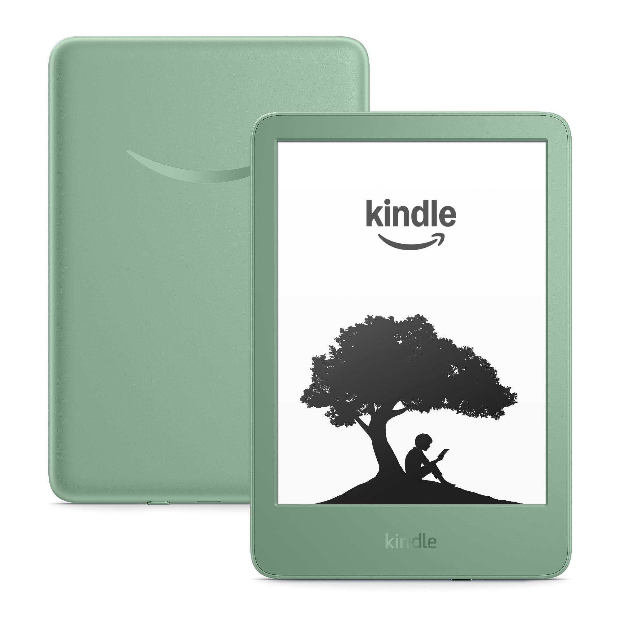 Amazon Kindle (16 GB) - Lightest and most compact Kindle, now with faster page turns, and higher contrast ratio, for an enhanced reading experience - Matcha