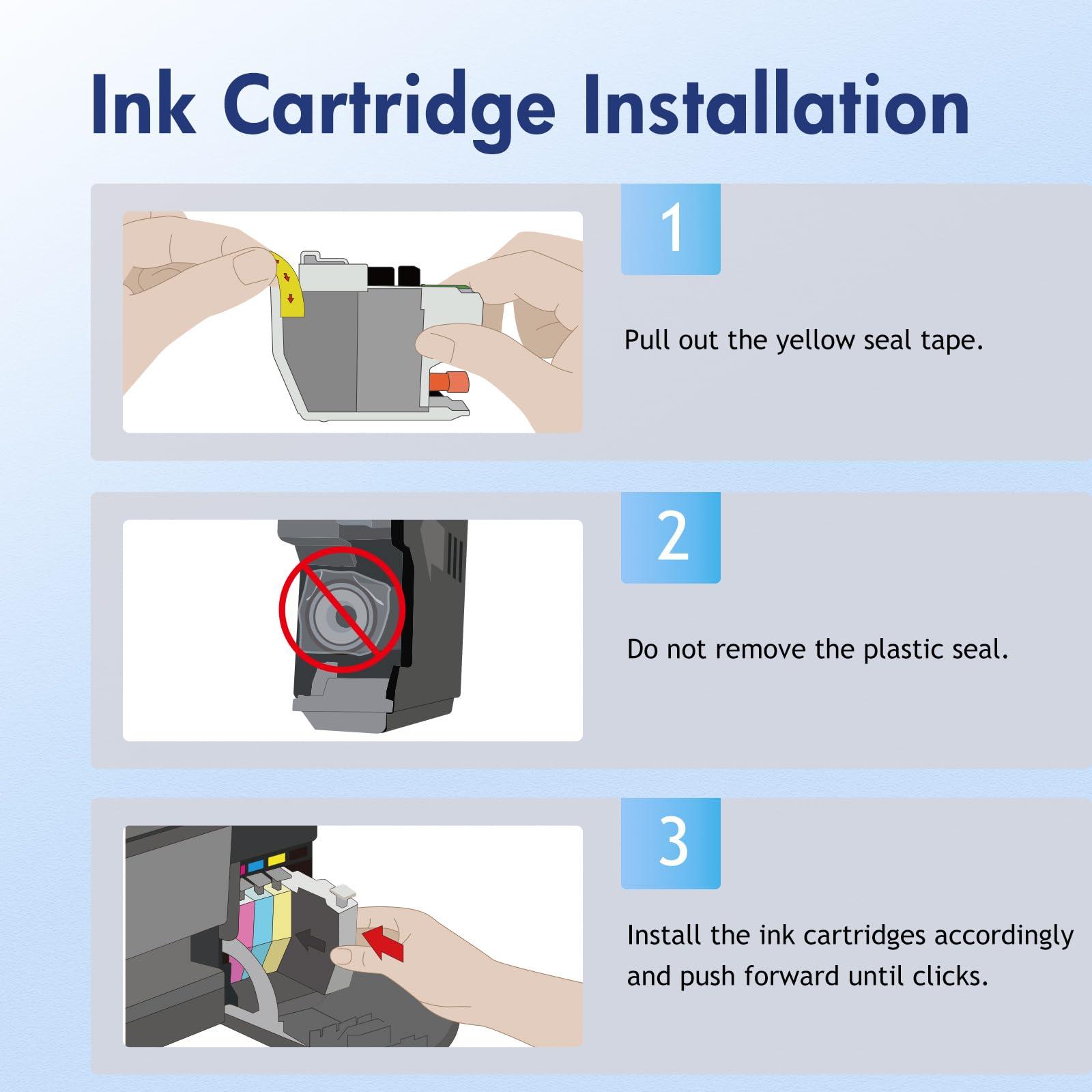 LC401 LC401XL MFC-J1010DW Ink Cartridges for Brother Printer LC 401 401XL for MFC-J1010DW MFC-J1170DW MFC-J1012DW MFC-J1800DW MFC J1010DW - 4 Pack High Yields Black Cyan Magenta Yellow - Image 4