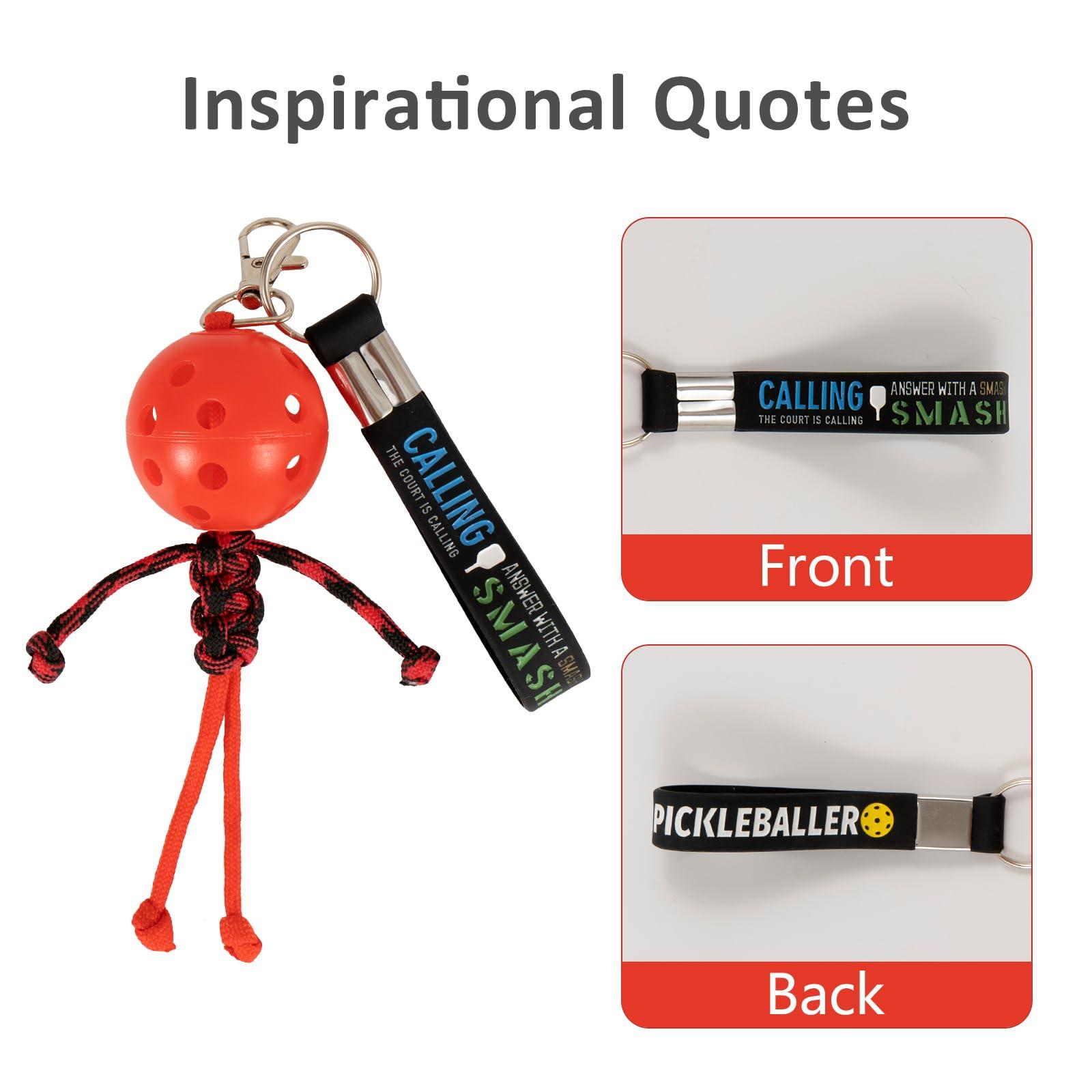 6Pcs Pickleball Handmade Keychains, Inspirational Gifts for Pickle ball Lovers Women Men, Cute Unique Design in 6 Colors - Image 4