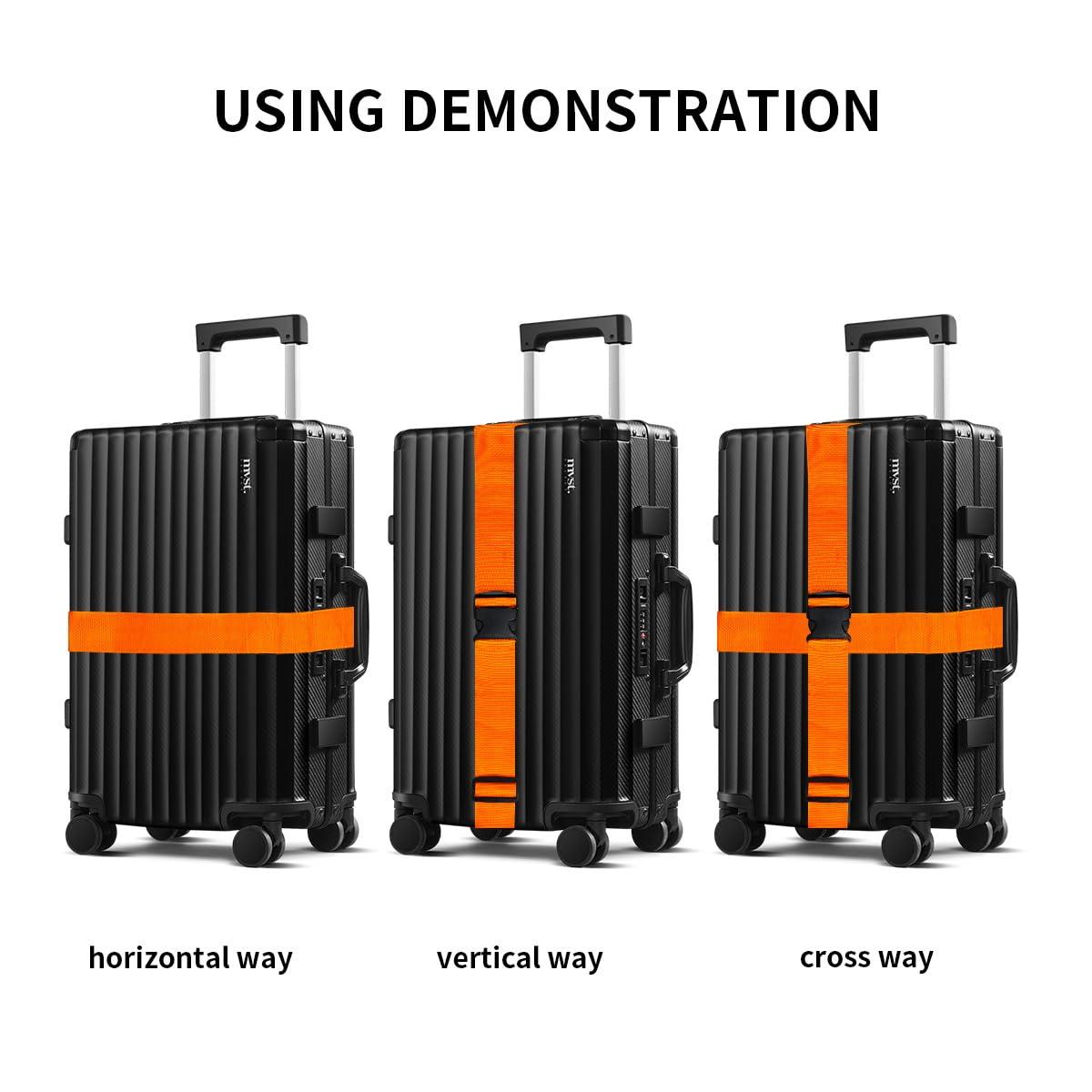 8 Pack Luggage Straps and Tags Set, Luggage Straps for Suitcases TSA Approved, Premium Nylon Belts for Luggage Security, Bright Colour Adjustable Luggage Belts- 4 Straps- 4 Tags(Orange) - Image 6