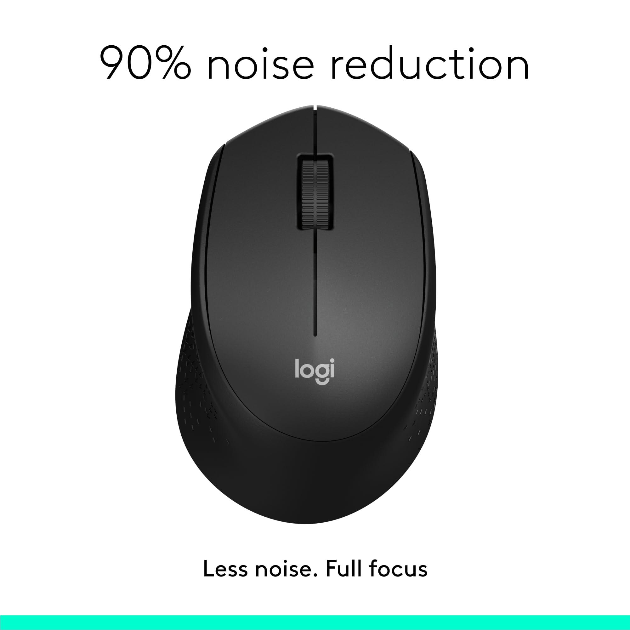 Logitech M330 SILENT Wireless Mouse, 2.4GHz with USB Receiver, Optical Tracking, Quiet & Lightweight, Long Battery Life, for PC, Mac, Laptop, Chromebook - Black - Image 2