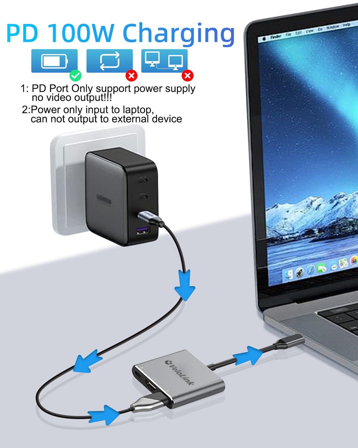 usbc to hdmi Adapter,hdmi to USB c with 100W PD & USB 3.0,4K HDMI to Typec Adapter, USB C Hub Multiport AV Converter Compatible with MacBook,Laptops, iPhone,PC, Nintendo Switch,steam Deck, rog Ally - Image 4