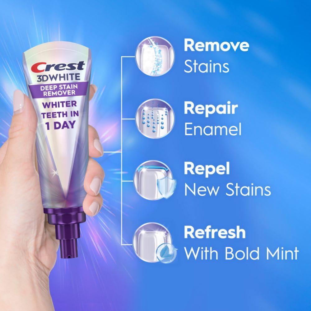 Crest 3DWhite Brilliance Deep Stain Remover Brilliant White Toothpaste - 3.1oz/2pk - Image 2
