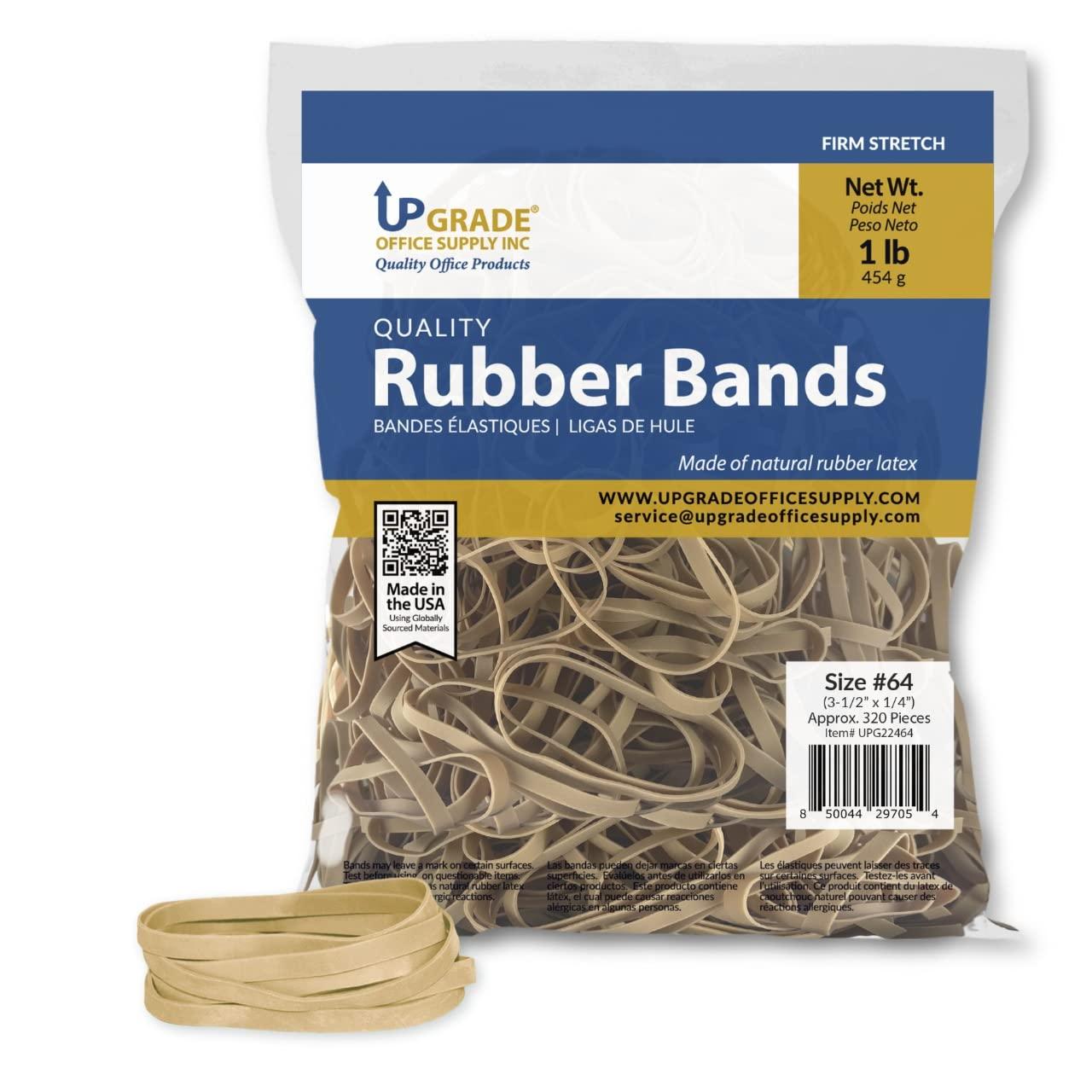 Upgrade Office Supply Rubber Bands, Size 64 (3-1/2 x 1/4), 1 lb Bag, USA