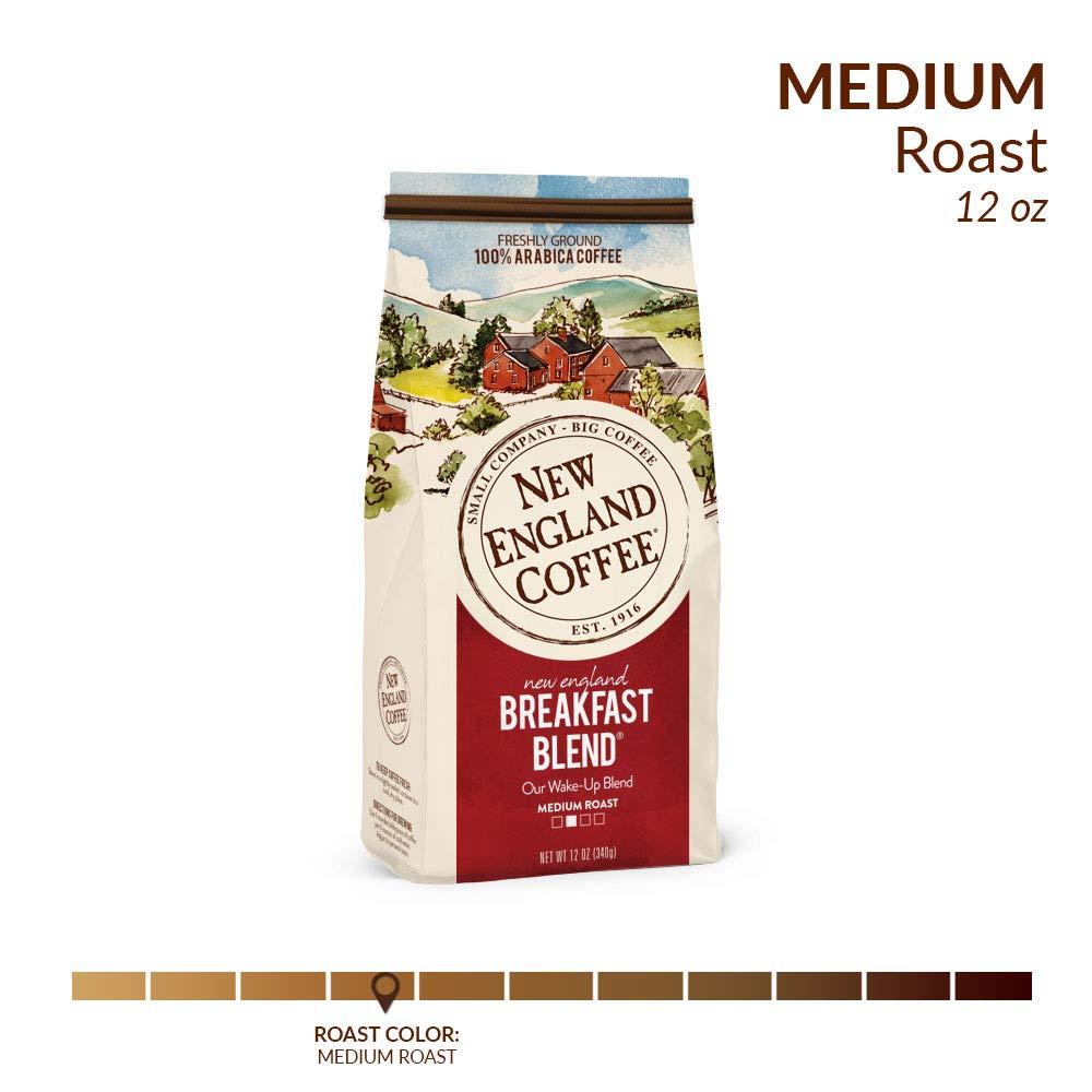 New England Coffee Breakfast Blend Medium Roast Ground Coffee, 12oz Bag (Pack of 1) - Image 3