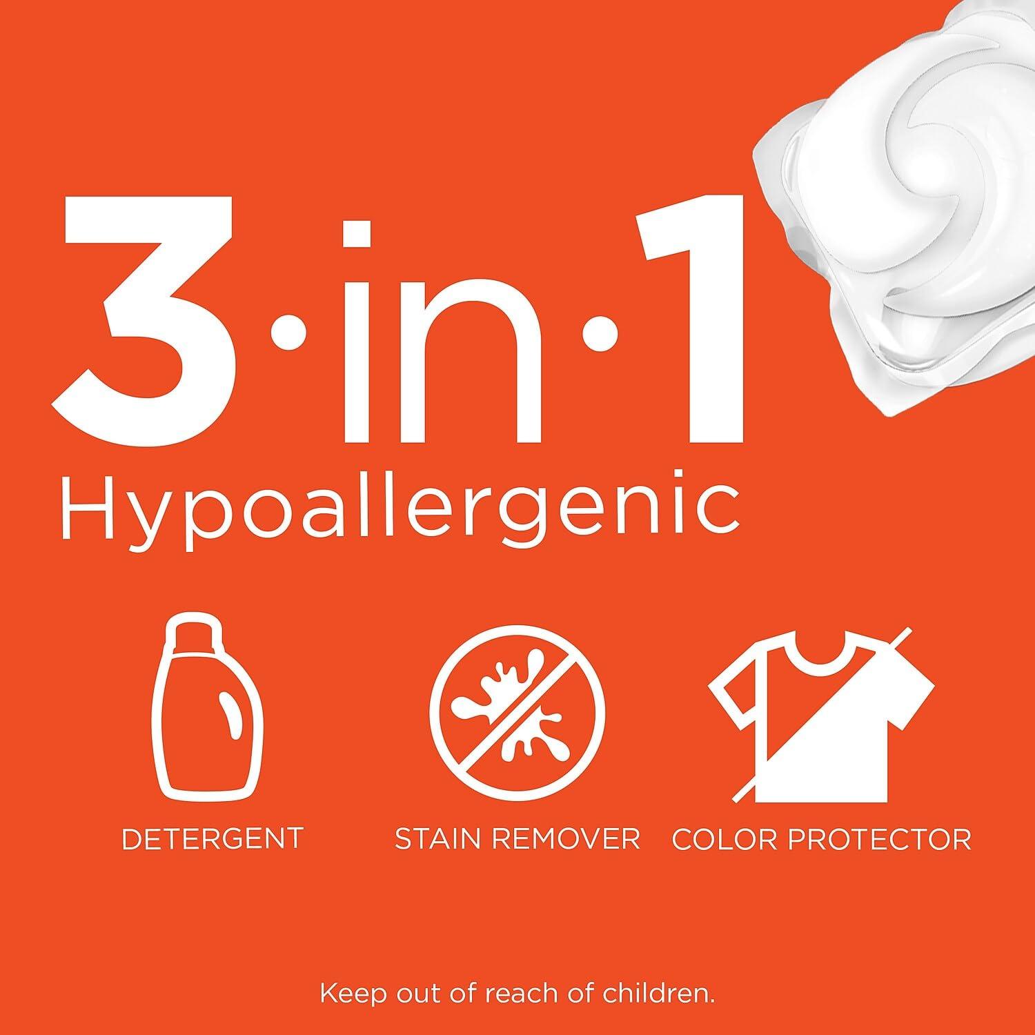 Tide PODS Free and Gentle, Laundry Detergent Soap PODS, HE, 96 Count - Unscented and Hypoallergenic for Sensitive Skin, Free and Clear of Dyes and Perfumes - Image 8