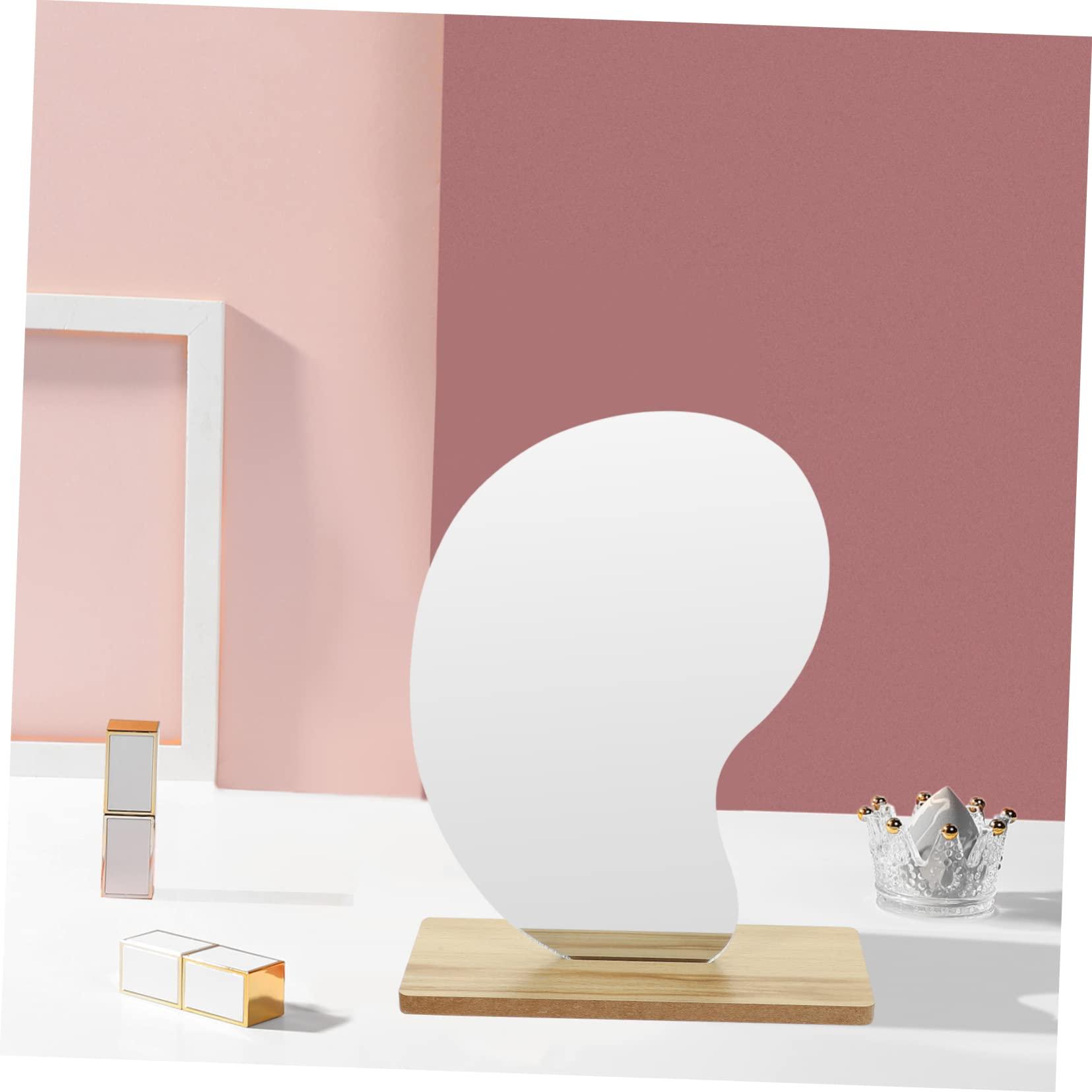 Cabilock Desktop Vanity Makeup Mirror Irregular Acrylic Design High Definition Cosmetic Mirror for Home Use for Dressing Table Bathroom and Office Decor - Image 2