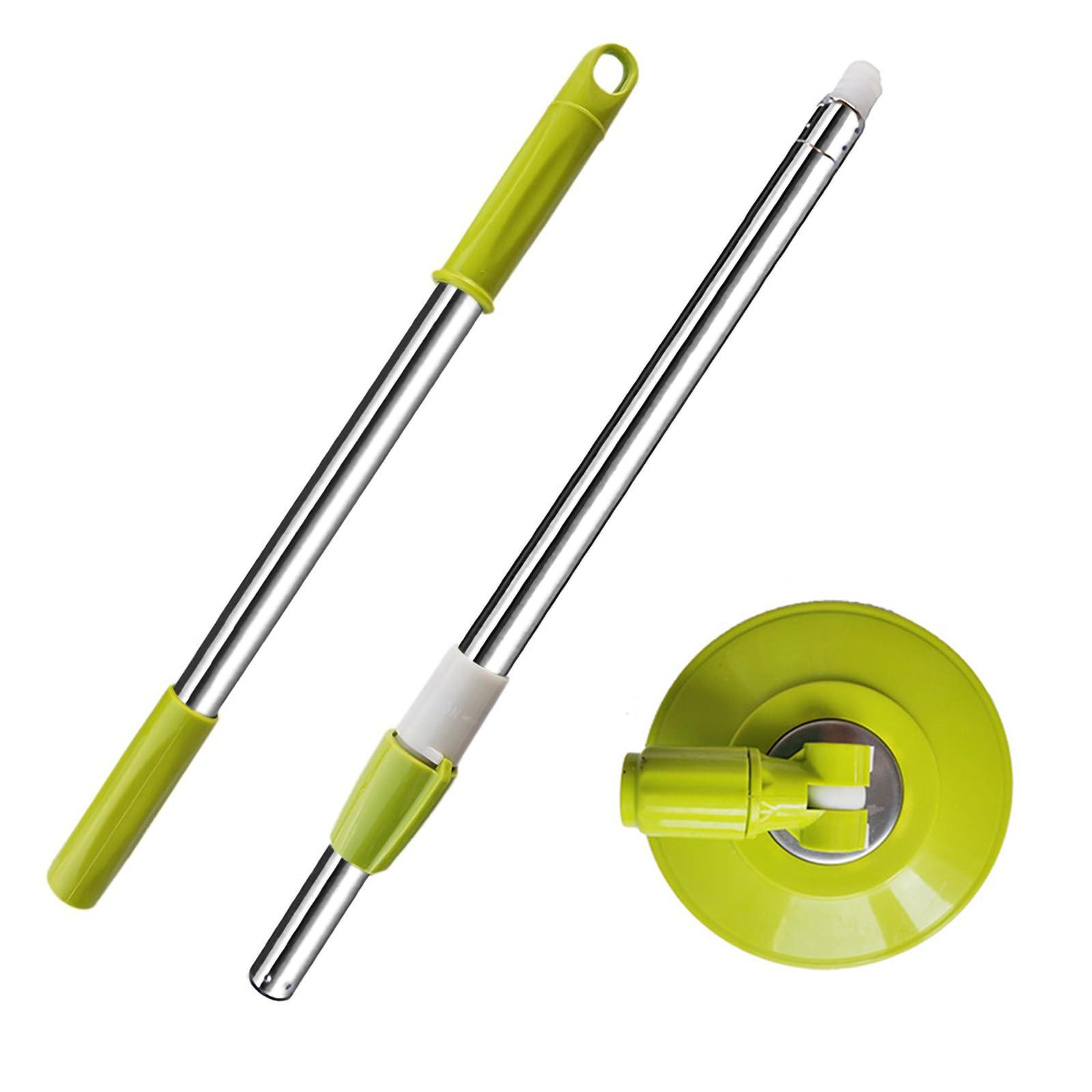 Midremer Spin Mop Replacement Mop Handle, 49-inch 360 Degrees Rotating Telescopic Replacement Mop Stick with Reinforced Plastic Disc for Spin Mop Bucket Cleaning System (Plastic Disc, Green) - Image 1