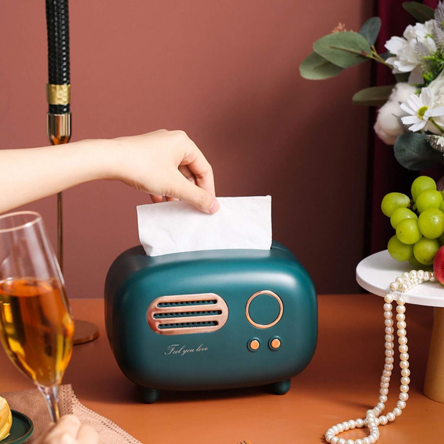 Retro Radio Shape Tissue Cover Box, Practical and Cute for Kitchen,Bathroom Vanity Countertops, Bedroom Dressers,Night Stands, Desks and Tables, Creative Gift (Retro Radio) - Image 4
