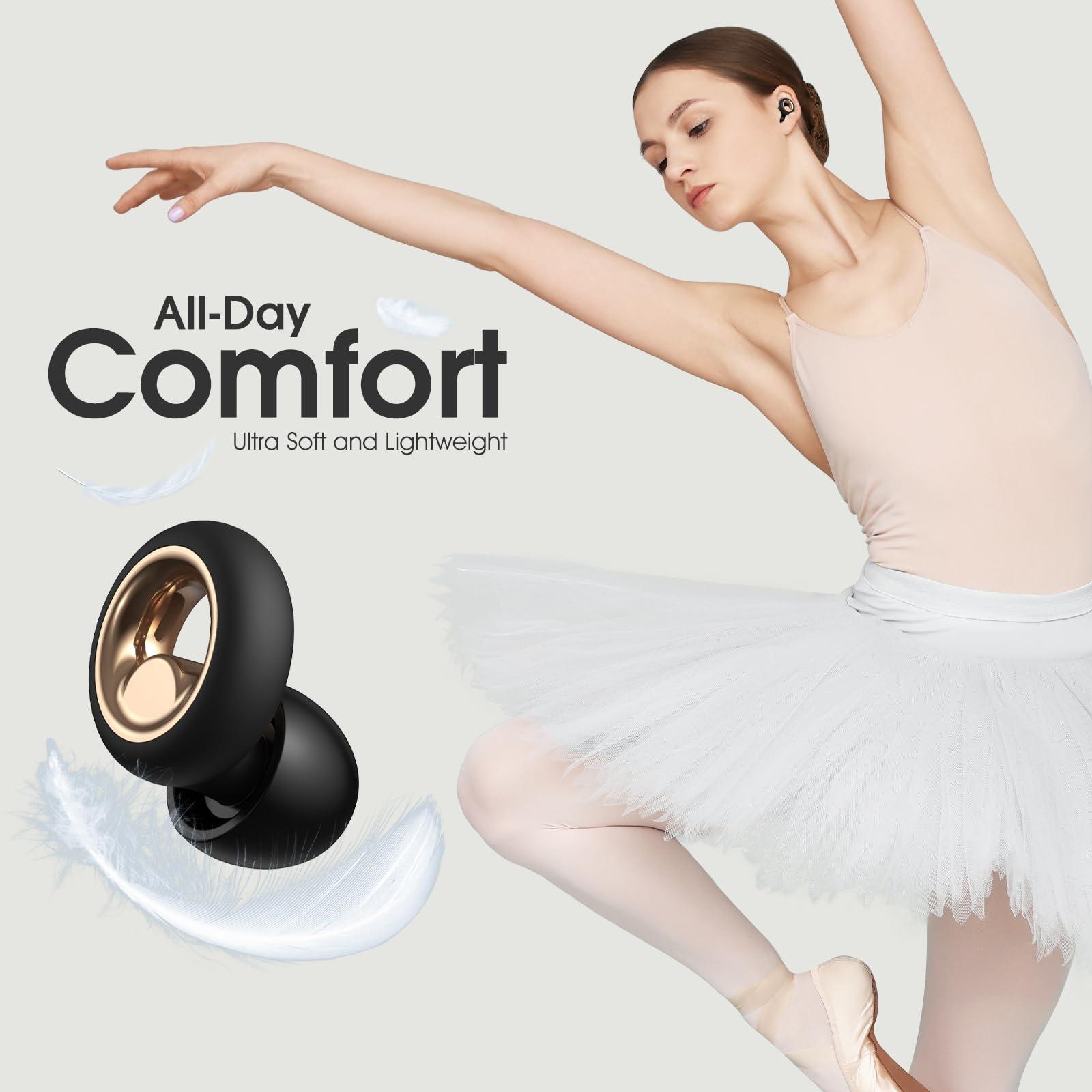 Vosaf Ear Plugs for Sleeping Noise Cancelling, Soft Earplugs for Sleep, 45dB Reusable Ear Plugs for Noise Reduction with 8 Ear Tips, Silicone Hearing Protection Ear plugs for Concert and Travel(Black) - Image 3