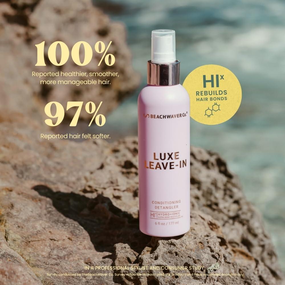 Beachwaver Luxe Leave-In Conditioning Detangler - Full Size (6 Fl Oz) | Leave-In Treatment to Hydrate, Smooth, & Strengthen w/HiX Vegan Bond Multipliers | Bali Beach Night Fragrance - Image 7