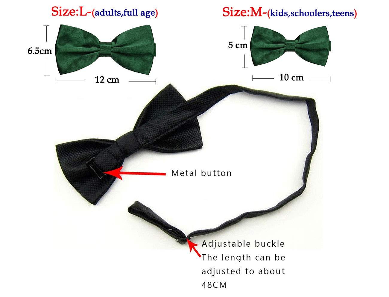 TINYHI Men's Pre-Tied Satin Formal Tuxedo Bowtie Adjustable Length Satin Bow Tie - Image 4