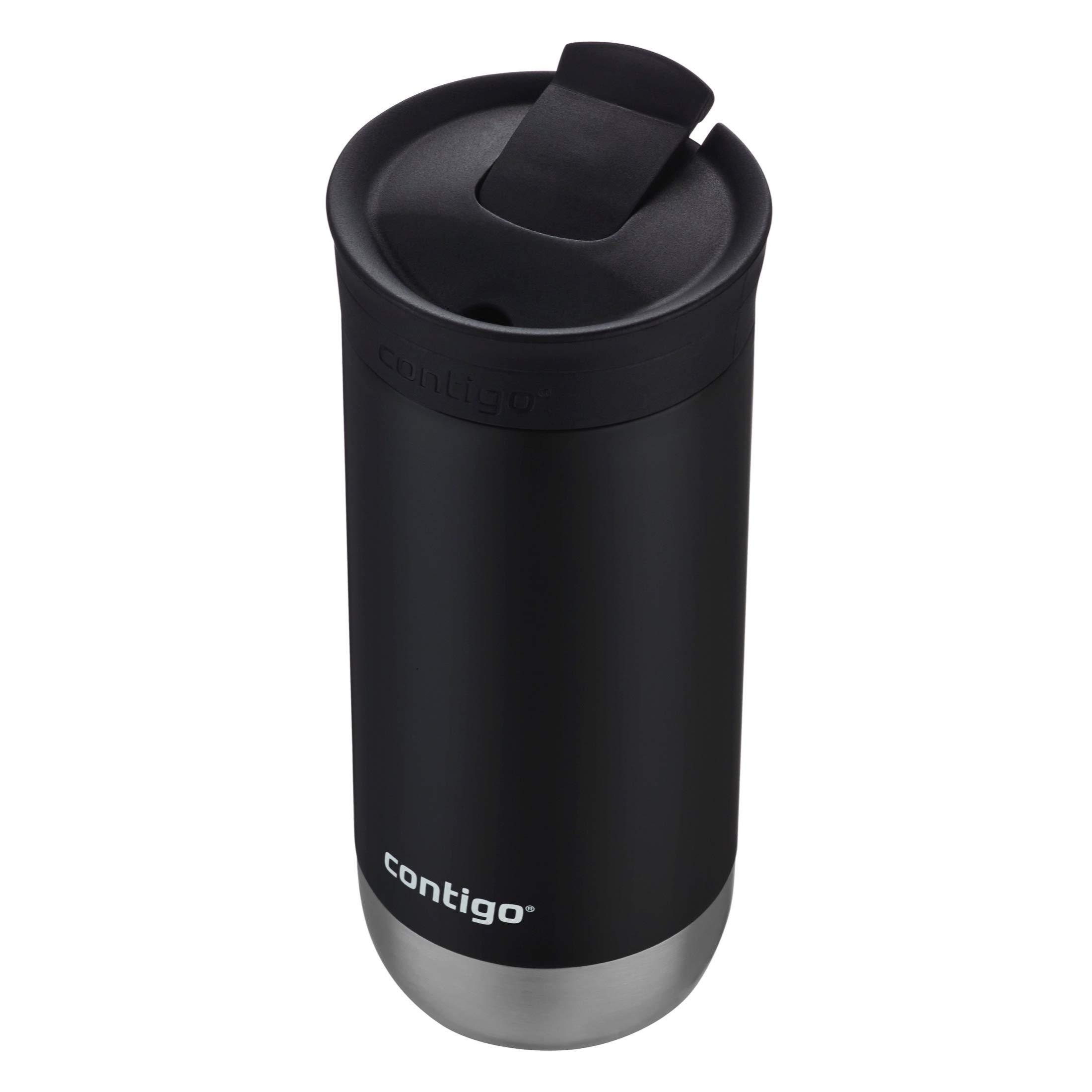 Huron Vacuum-Insulated Stainless Steel Travel Mug, 16oz Licorice - Leak-Proof Lid for Hot/Cold Beverages, Fits Most Cup Holdersand Brewers - Image 4