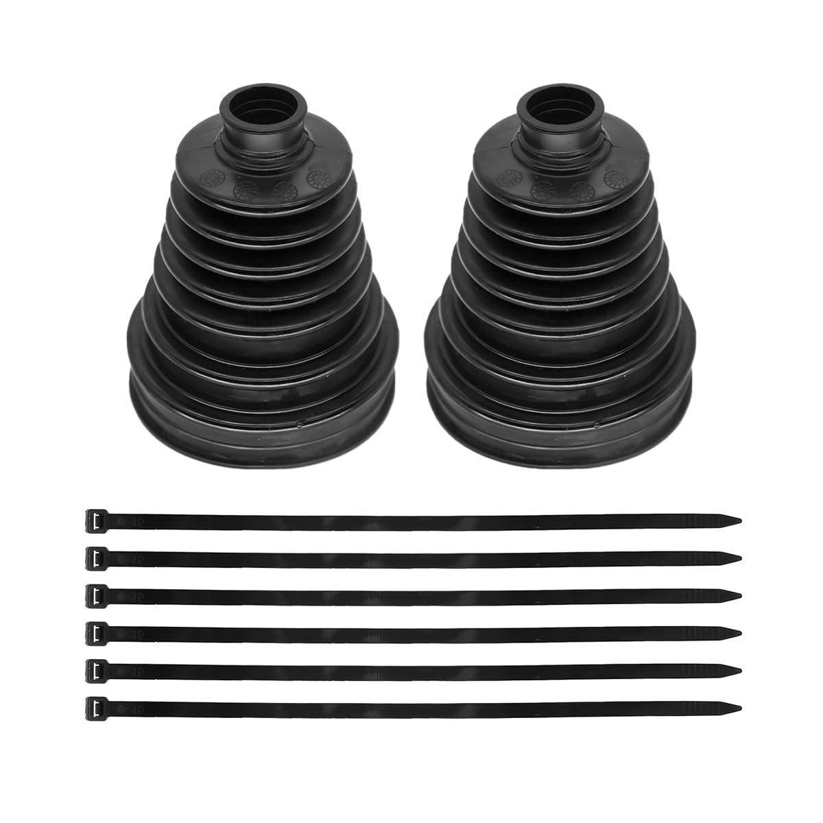 BESULEN 2PCS Car CV Joint Boot Kit, Flexible Vehicle Constant Velocity Dust Cover with 6 Cable Ties, Automotive Front Rear Axle Boot Repair Tools Accessories, Universal Fit