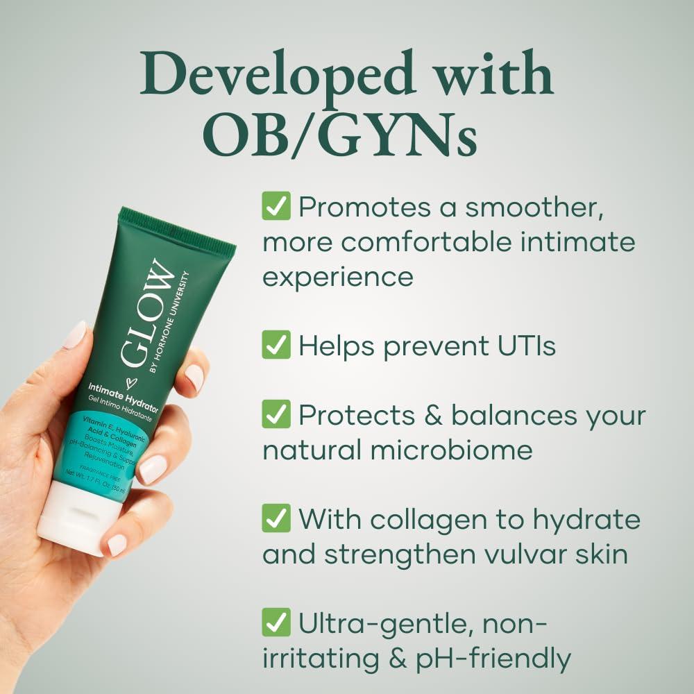 Glow Vaginal Moisturizer, Hormone-Free Intimate Hydrator, Vulva Gel with Collagen, Aloe Vera & Hyaluronic Acid, Helps Relieve Dryness, Itching & Burning - OBGYN Co-Developed UTI Protector - Image 3