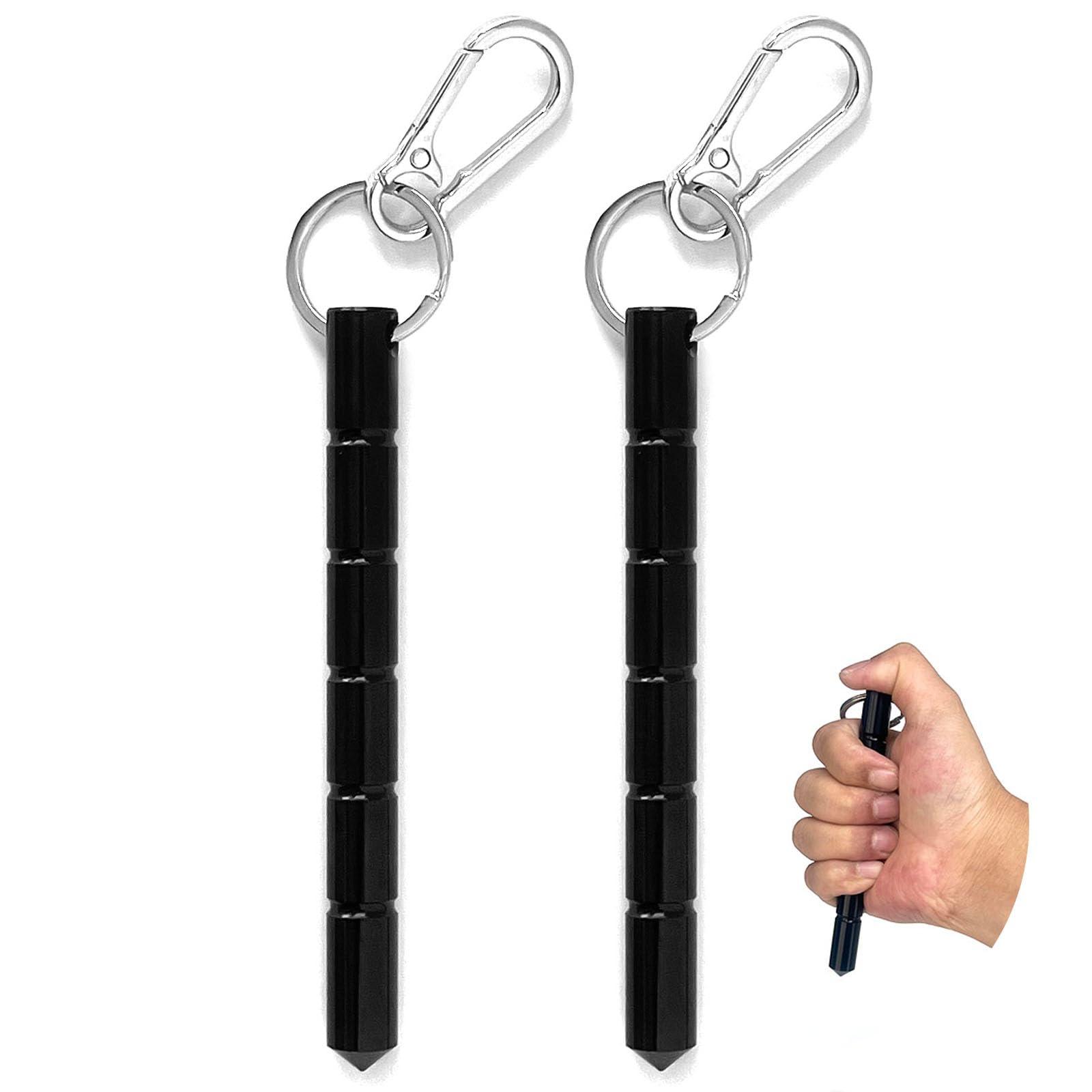 GladTime Kubaton Metal Tactical Keychain Aluminum Safety Keyring Self Defense Weapon with Key Chain Hook 2 Kit - Image 2