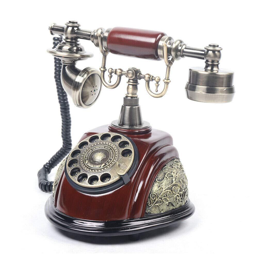 Royal Vintage Telephone Antique Desk Phone Corded Retro Phone Rotary Antique Dial Handset Corded Desk Home Office Vintage Decorative Telephone (Bronze) - Image 9