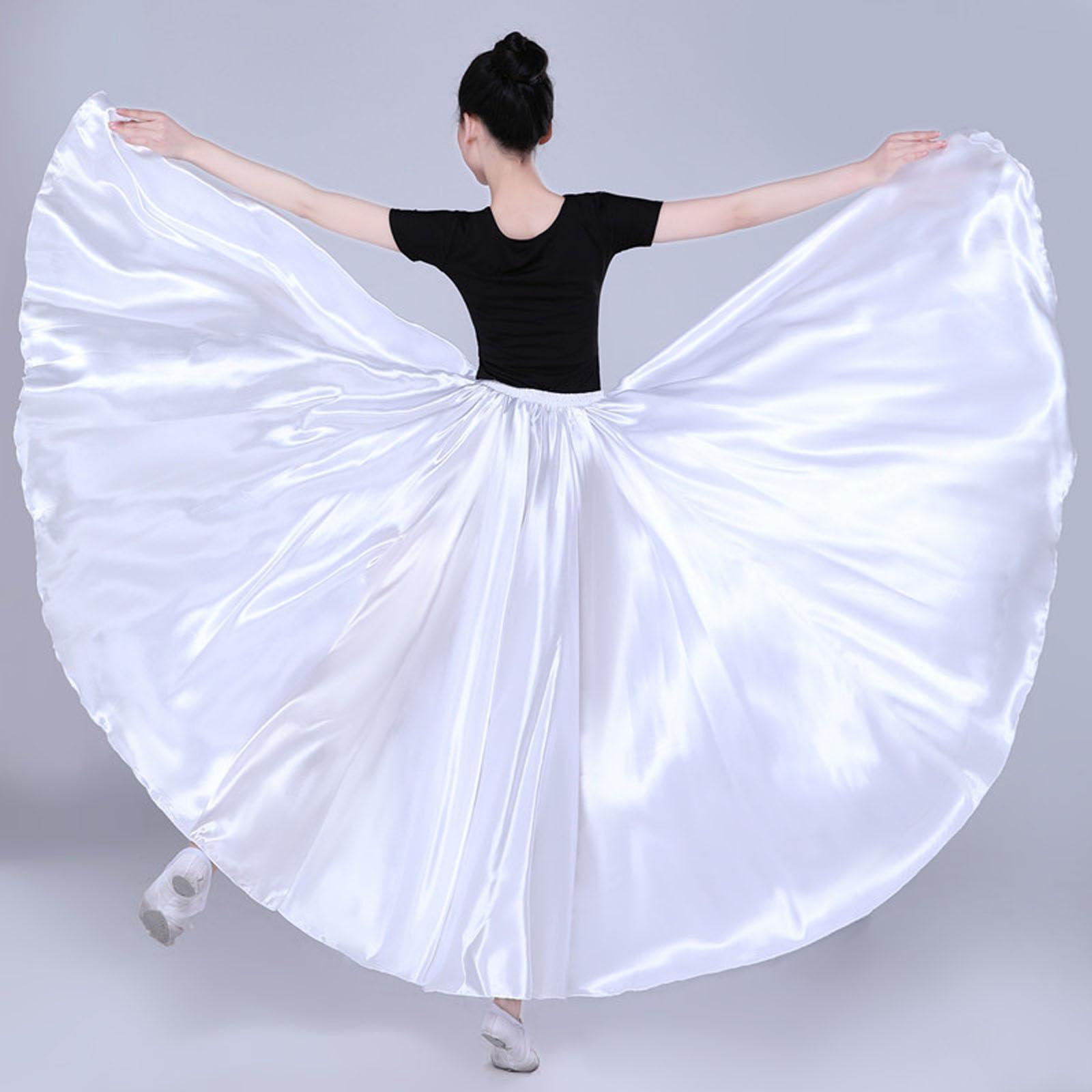 Women Satin Full Circle Ankle Length Swing Long Skirt Belly Dance Costume for Stage Performance - Image 5