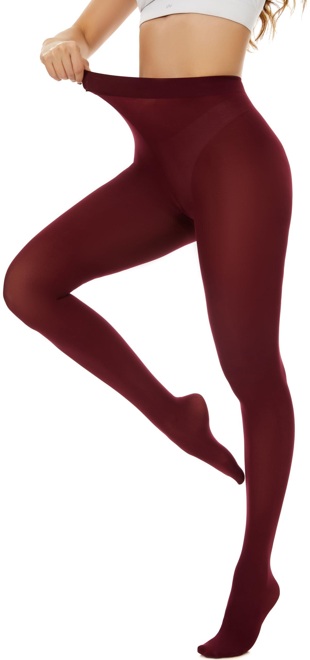 Hiltzo 80D Women's Tights Semi Opaque Ultra Soft Solid Color Stretchable High Waist Footed Pantyhose with 22 Colors