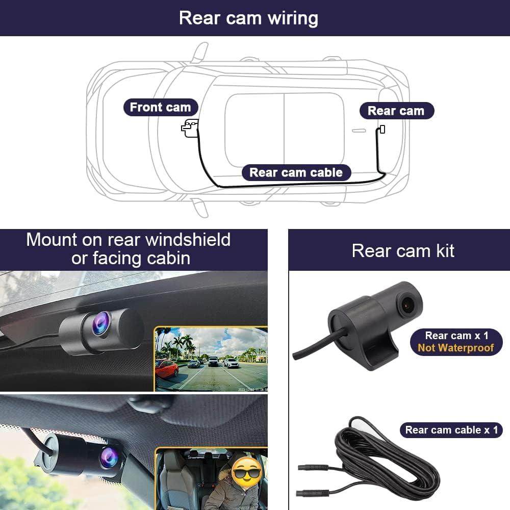 Fitcamx Front 4K+Rear 1080P Dash Cam for 2023 2024 2025 Lexus RX350 RX350h RX500h Premium Luxury F Sport (Gen5/AL30), Integrated OEM Look, Dual HD Video, WiFi&APP, Loop Recording, G-Sensor, 128GB Card - Image 7