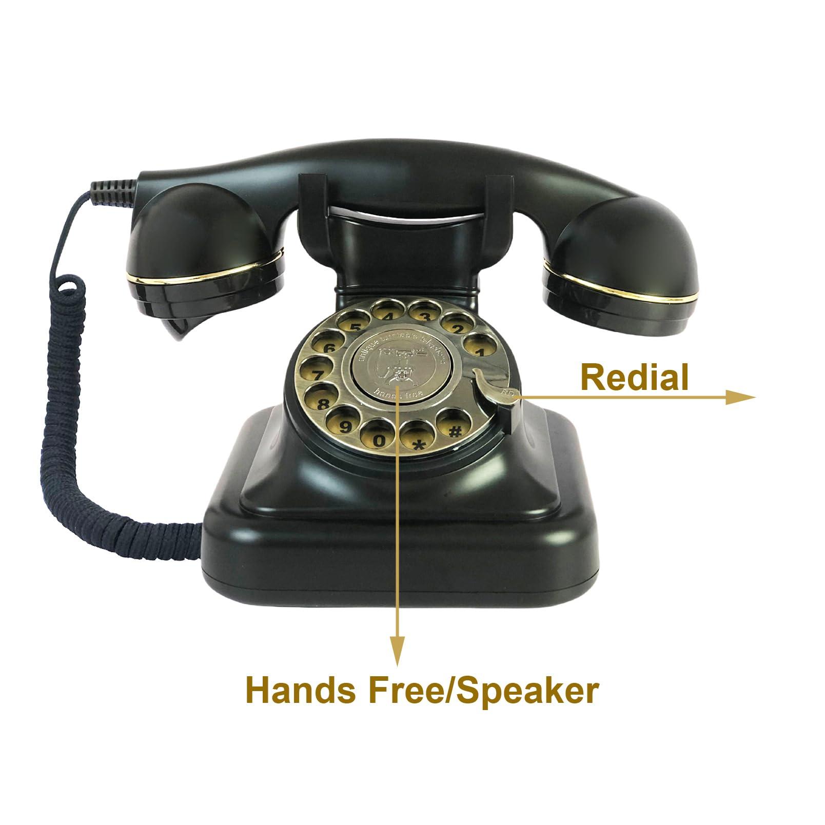 Retro Telephone, TelPal Black Corded Telephones of 1930s, Vintage Landline Home Phone, Decorative Old Fashion House Phones, Wired Analog Phone for Home/Office/Hotel/School - Image 3