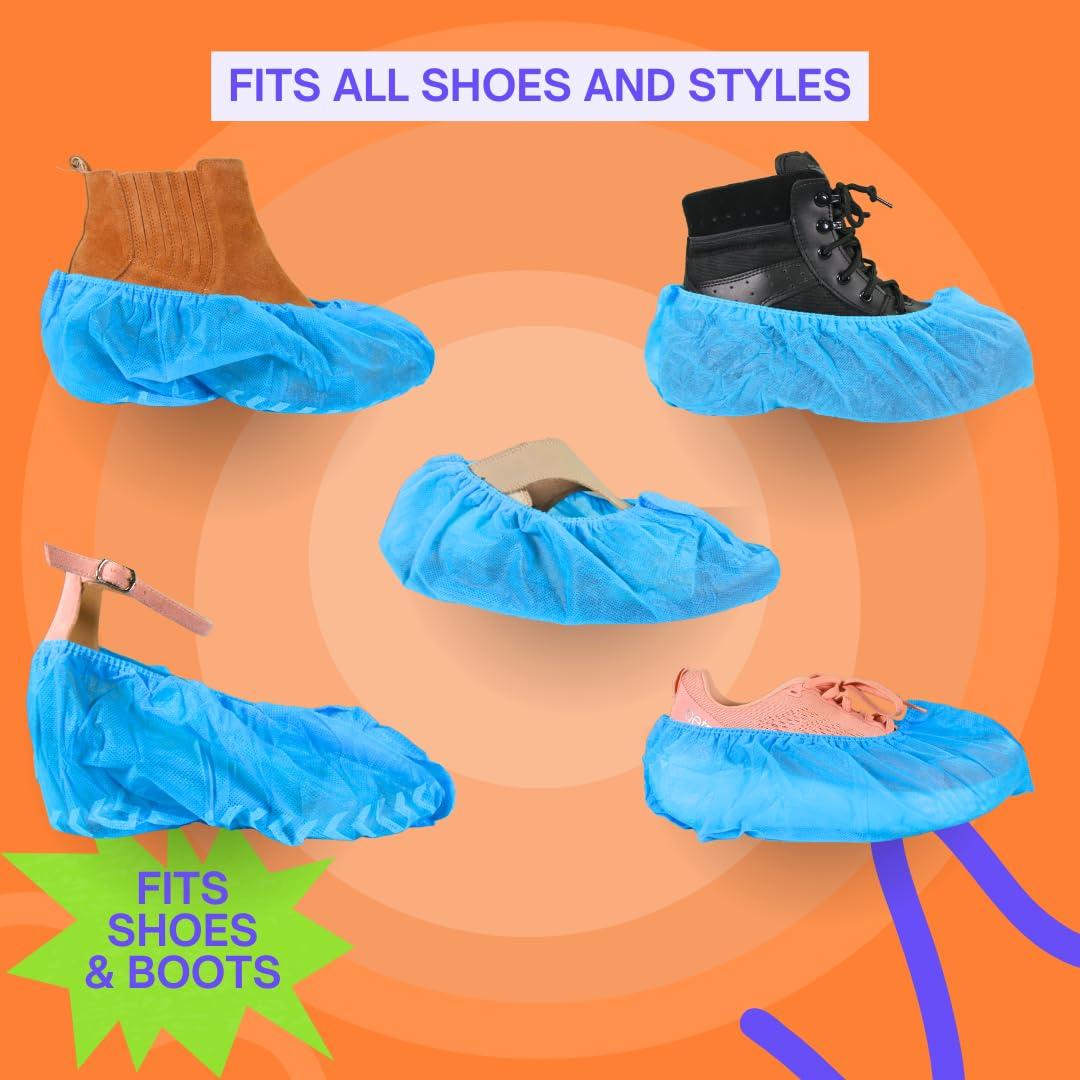 Frontline Disposable Shoe Covers Non-Slip – Premium Non-Woven, Durable, Booties Shoe Protectors – Water Resistant Thick Anti-Slip - One Size Fits Most, Indoor Use (100 Pack) - Image 8