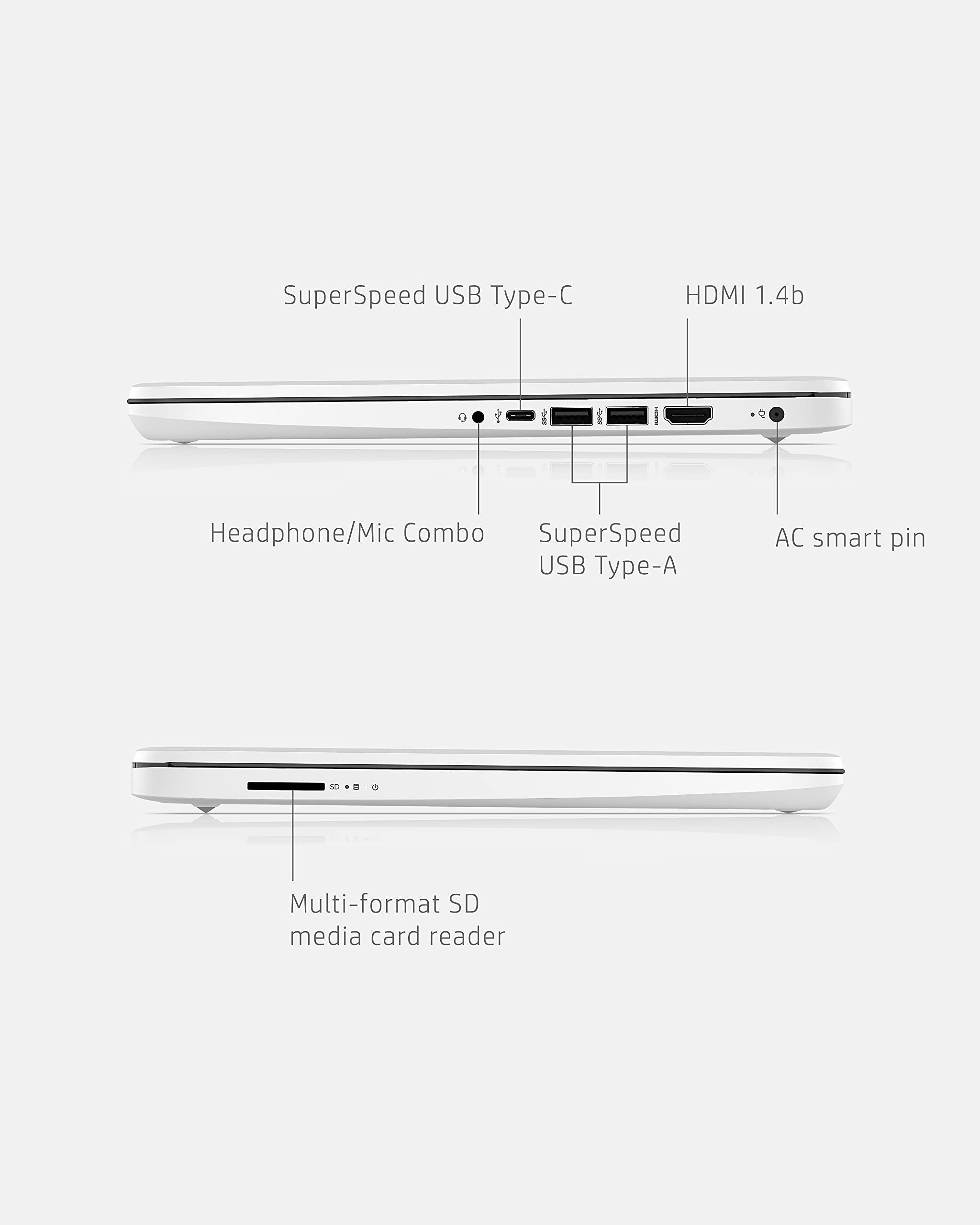 HP 14 Laptop, Intel Celeron N4020, 4 GB RAM, 64 GB Storage, 14-inch Micro-edge HD Display, Windows 11 Home, Thin & Portable, 4K Graphics, One Year of Microsoft 365 (14-dq0040nr, Snowflake White) - Image 5