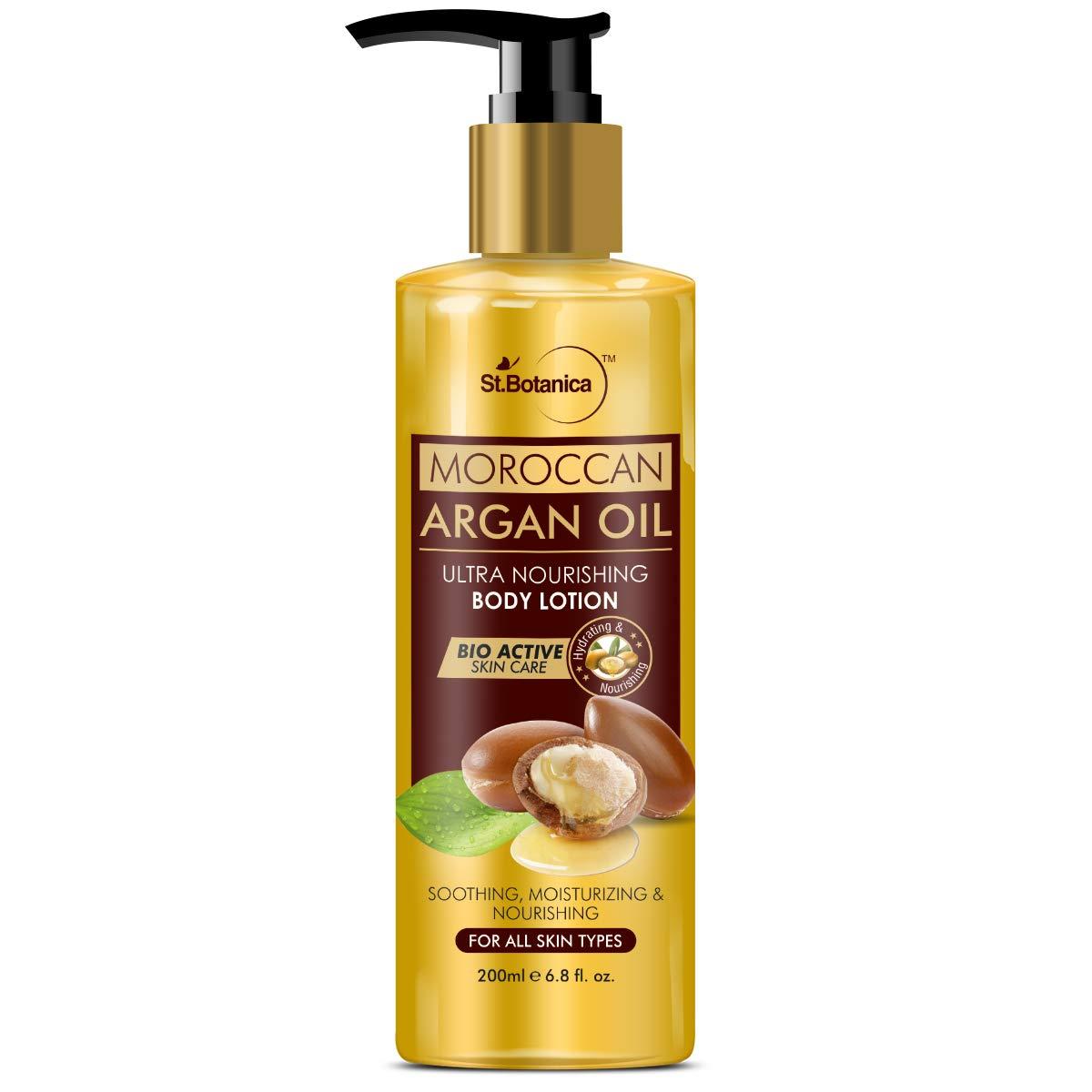 St.Botanica Moroccan Argan Oil Ultra Nourishing Body Lotion Soothing, Moisturizing and Nourishing, (200 ml, Normal Skin)