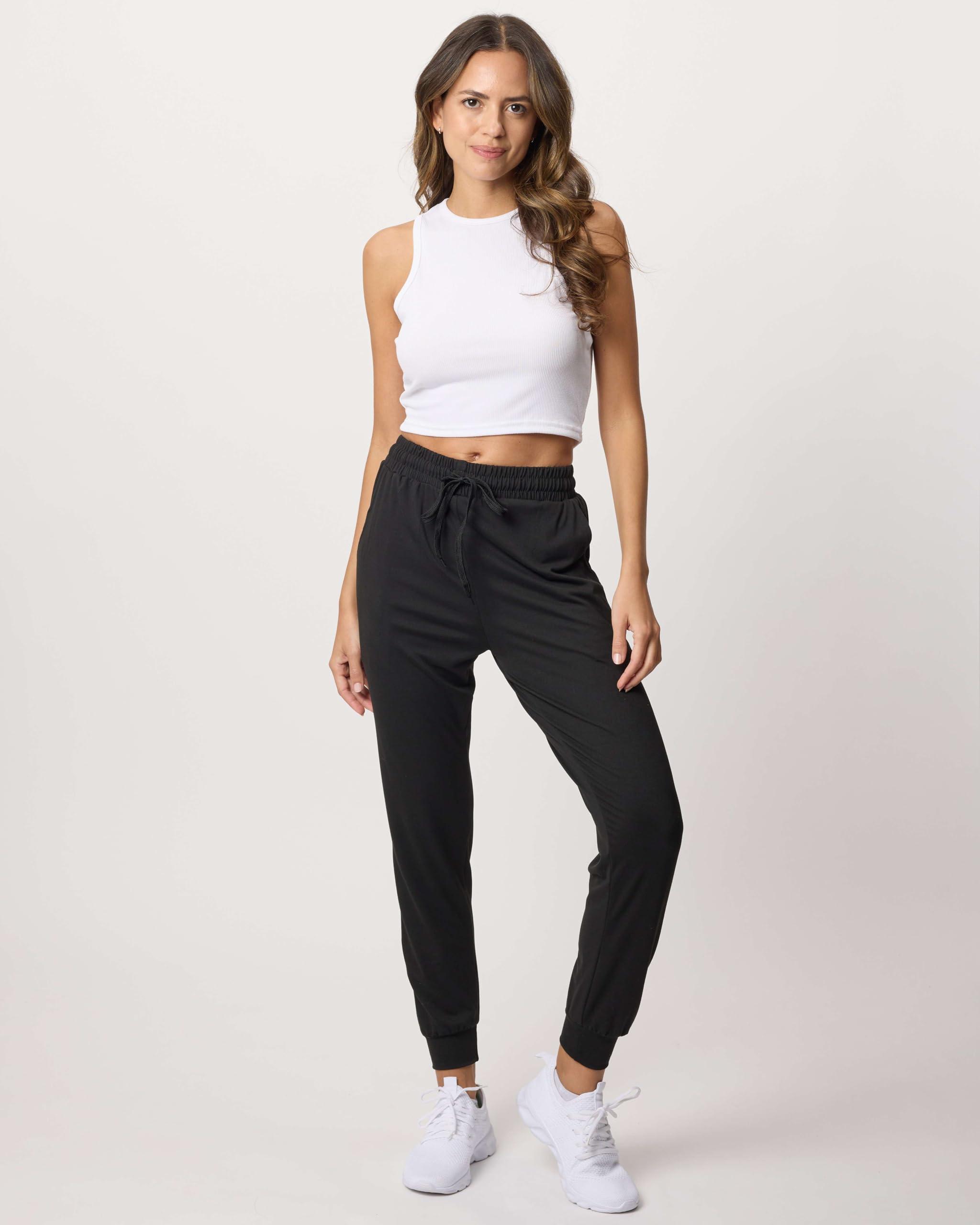 Real Essentials 3 Pack: Women's Ultra-Soft Lounge Joggers Sweatpants Athletic Yoga Pants with Pockets (Available in Plus) - Image 6