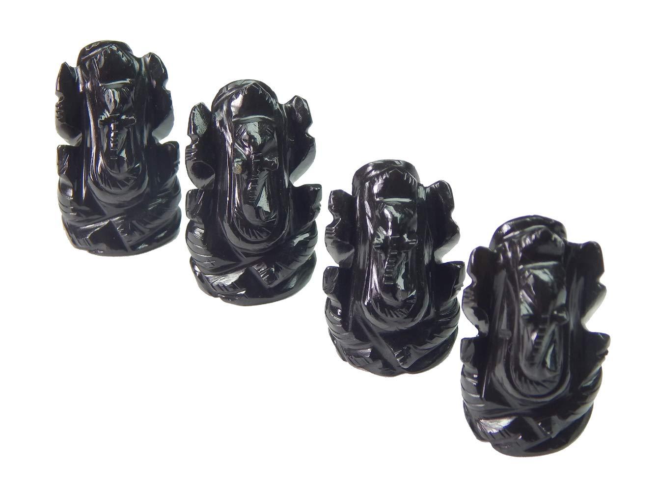 Myhealingworld Natural Black Agate Gemstone Ganesha Statue Sculpture Sign of Success and Good Luck. - Image 6
