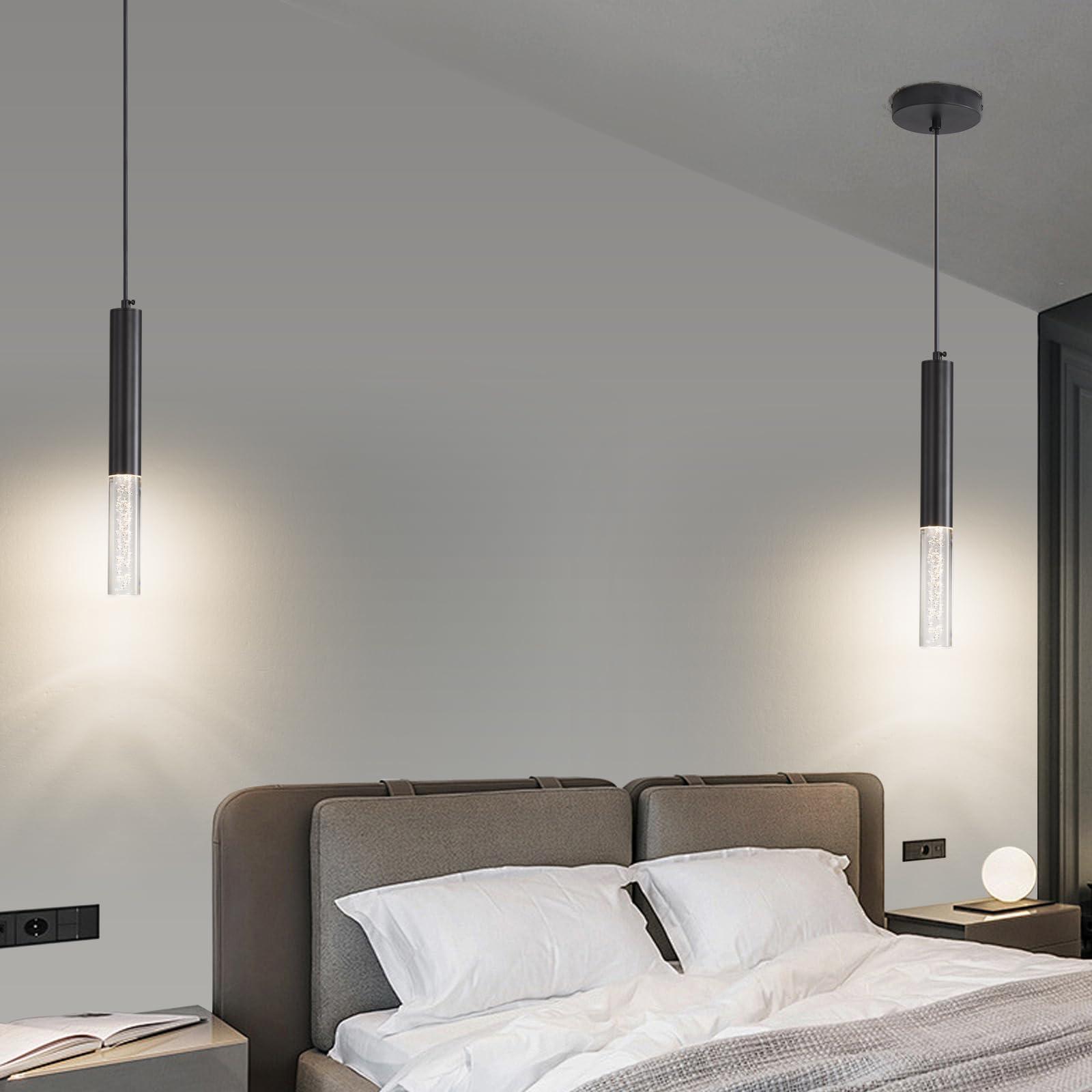 Daoseolo 3 Pack Pendant Lights Kitchen Island, LED Bubble Acrylic Island Lighting Fixtures, 3 Color 3000K/4500K/6500K, Modern Cylinder Ceiling Hanging Light for Bedroom, Bar, Dining Room, Bathroom - Image 7
