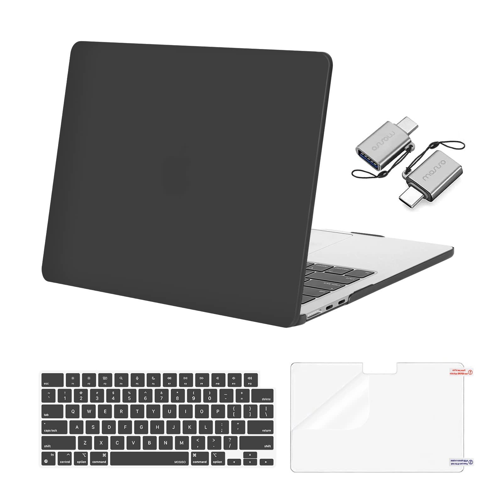 MOSISO Compatible with MacBook Air 13 inch Case 2025 2024 2023 2022 M4 A3240 M3 A3113 M2 A2681, Plastic Hard Shell&Keyboard Cover&Screen Film&Type C for MacBook Air 13.6 inch Case, Slate Gray