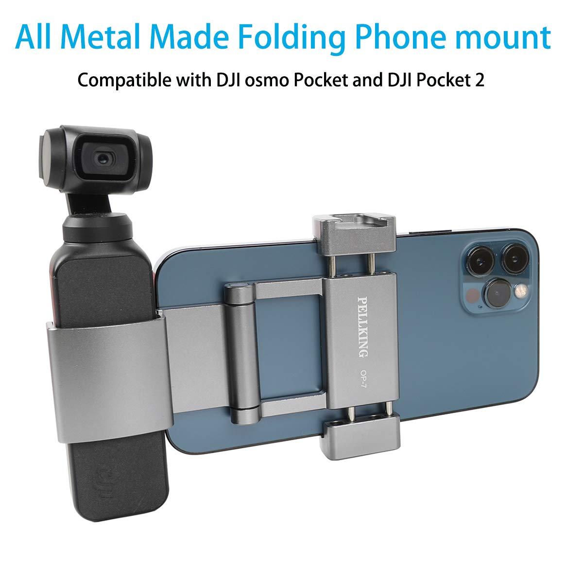 PellKing Osmo Pocket/Osmo Pocket 2 Phone Holder Set Expansion Accessories + Universal Mini Extension Pole Tripod Compatible with DJI OSMO Pocket 2/ DJI OSMO Pocket and Smartphone - Image 3