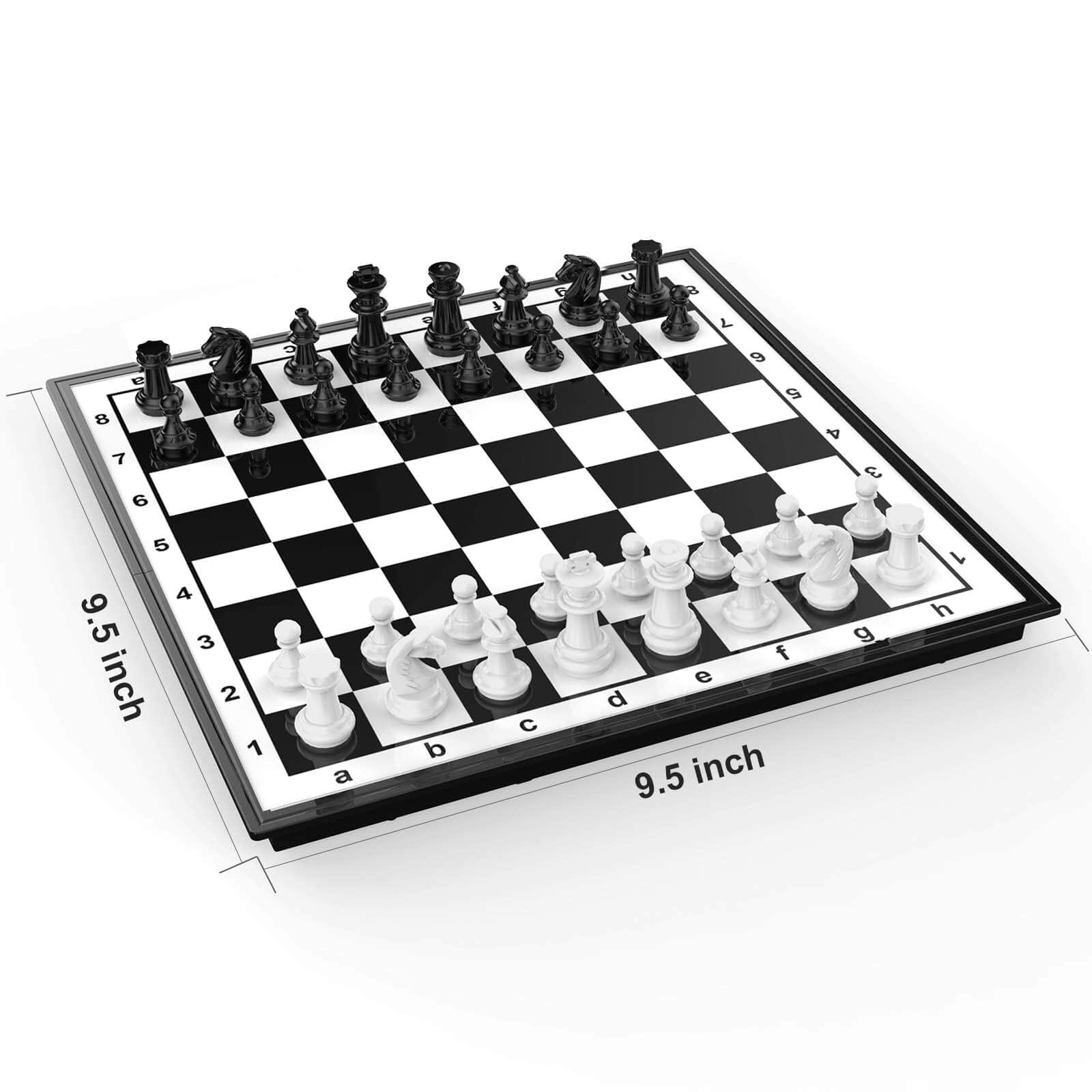 Chess Sets Travel Board Games: Magnetic Folding Chess Board with Instructions Teen Gifts Family Games Educational Toys for Kids and Adults 9.5 Inch - Image 3