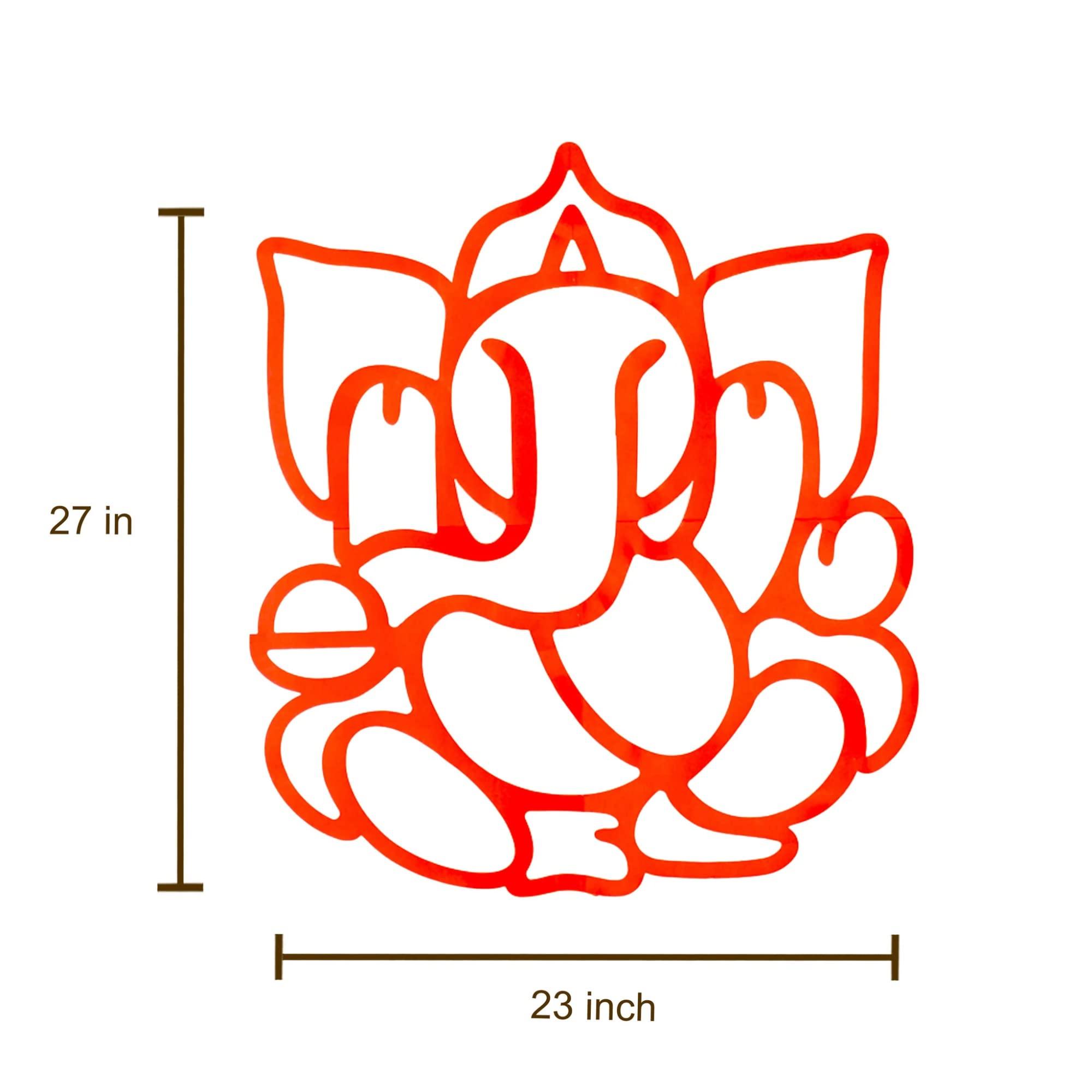 Desi Favors Red Huge Lord Ganesh Cutouts | Indian DIY Backdrop Decorations | Ganapati Pooja Backdrop Decoration | Indian Goodes Cultures Events | Traditional Cutout | 27x23 inch (Pack of 2) - Image 2