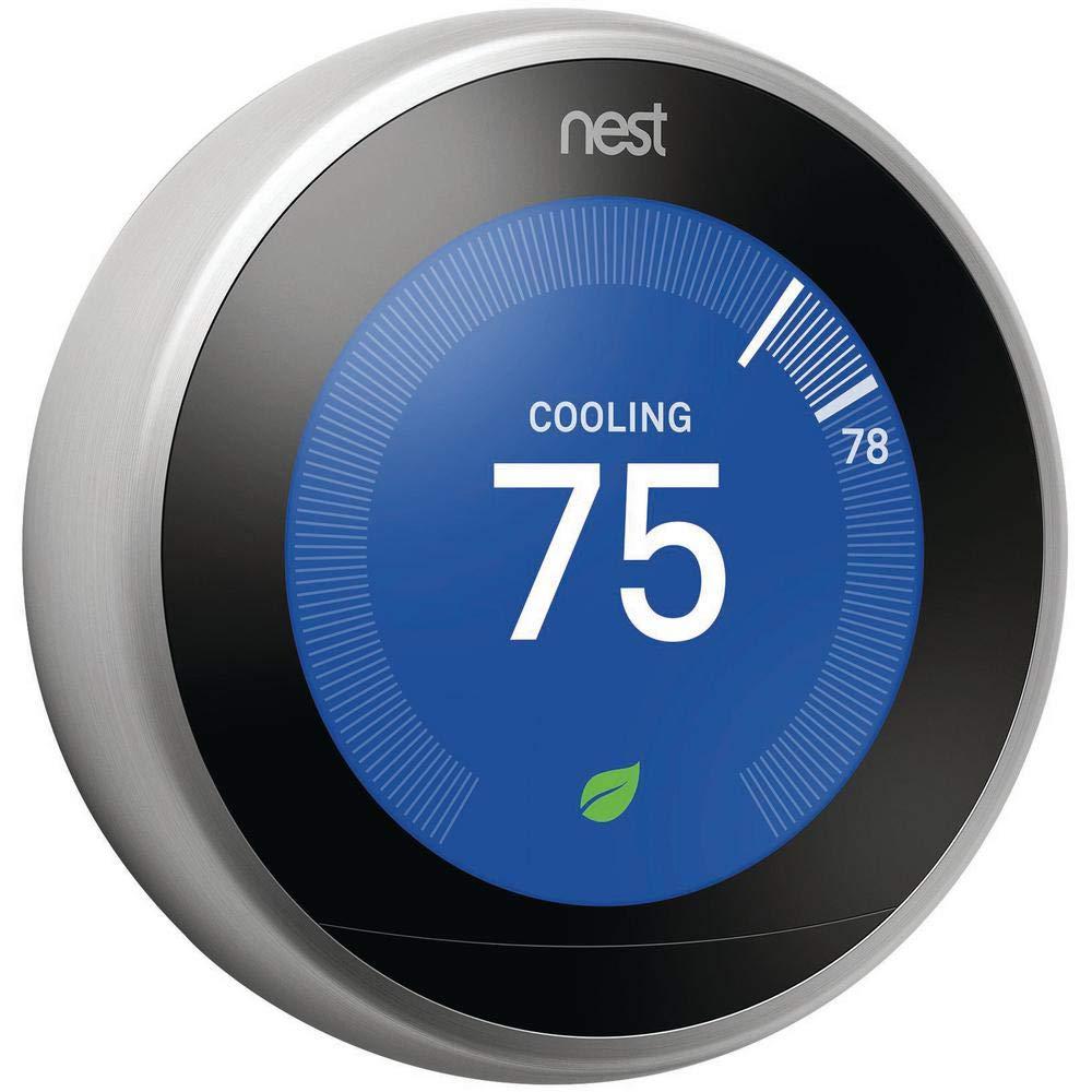 Google Nest T3019US Learning Thermostat 3rd Gen Smart Thermostat, Polished Steel Bundle with 2-Pack Deco Gear WiFi Smart Plug - Image 4