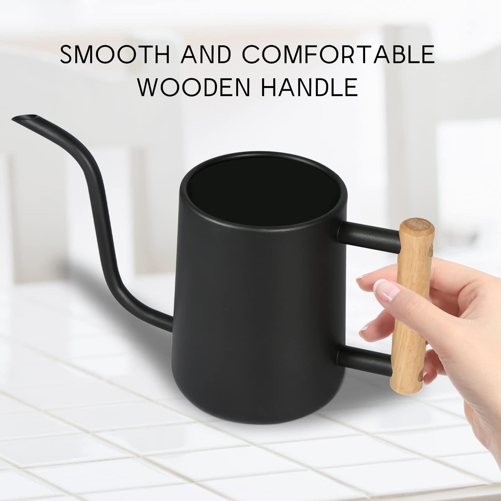 Watering Can for Indoor Plants, 35 oz/1000 ml Metal Stainless Steel Pot with Long Spout for House Plants Bonsai Outdoor Garden Flower Decorative (Black) - Image 5