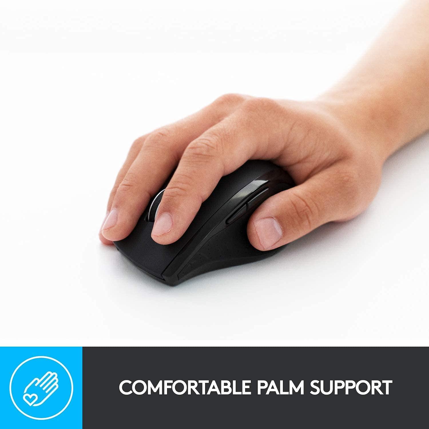 Logitech M705 Wireless Marathon Mouse for PC - Long 3 Year Battery Life, Ergonomic Shape with Hyper-Fast Scrolling and USB Unifying Receiver for Computer and Laptop - Black (Renewed) - Image 2
