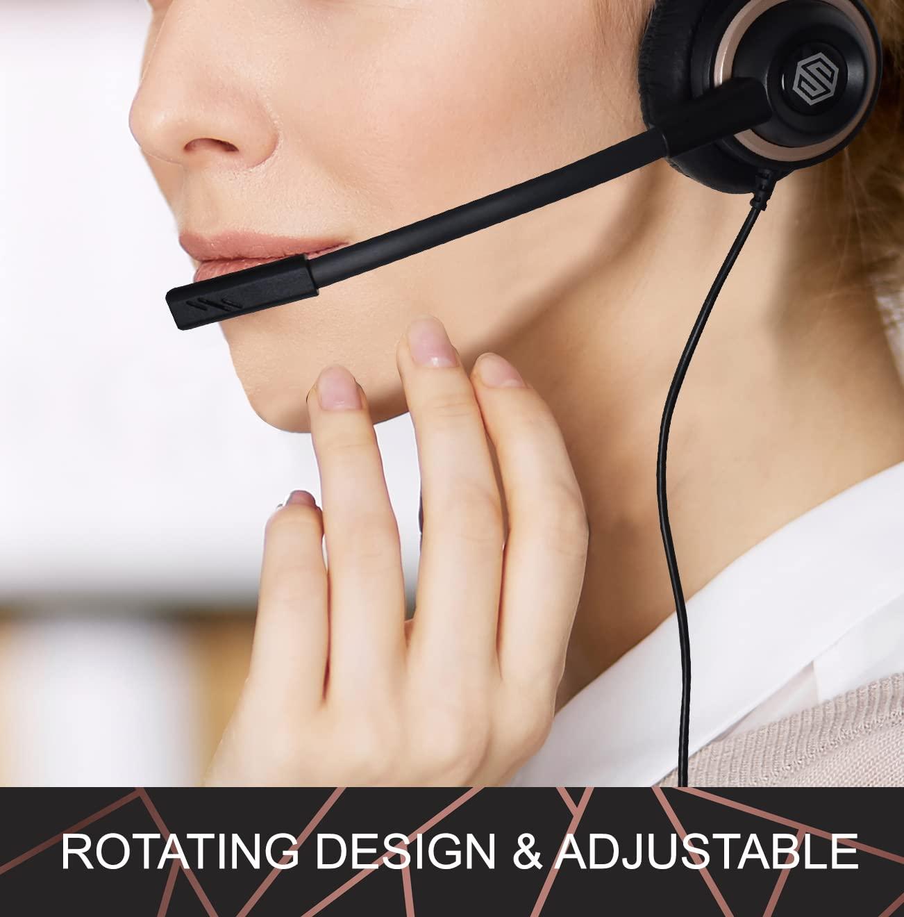 Sonitum Headset with Microphone - Noise Canceling Computer Headset for Office, Meetings, Chat- Comfortable Over-Ear PC Headphones with Rotating Mic- 3.5 Jack for Universal Connectivity (1 Pack) - Image 6