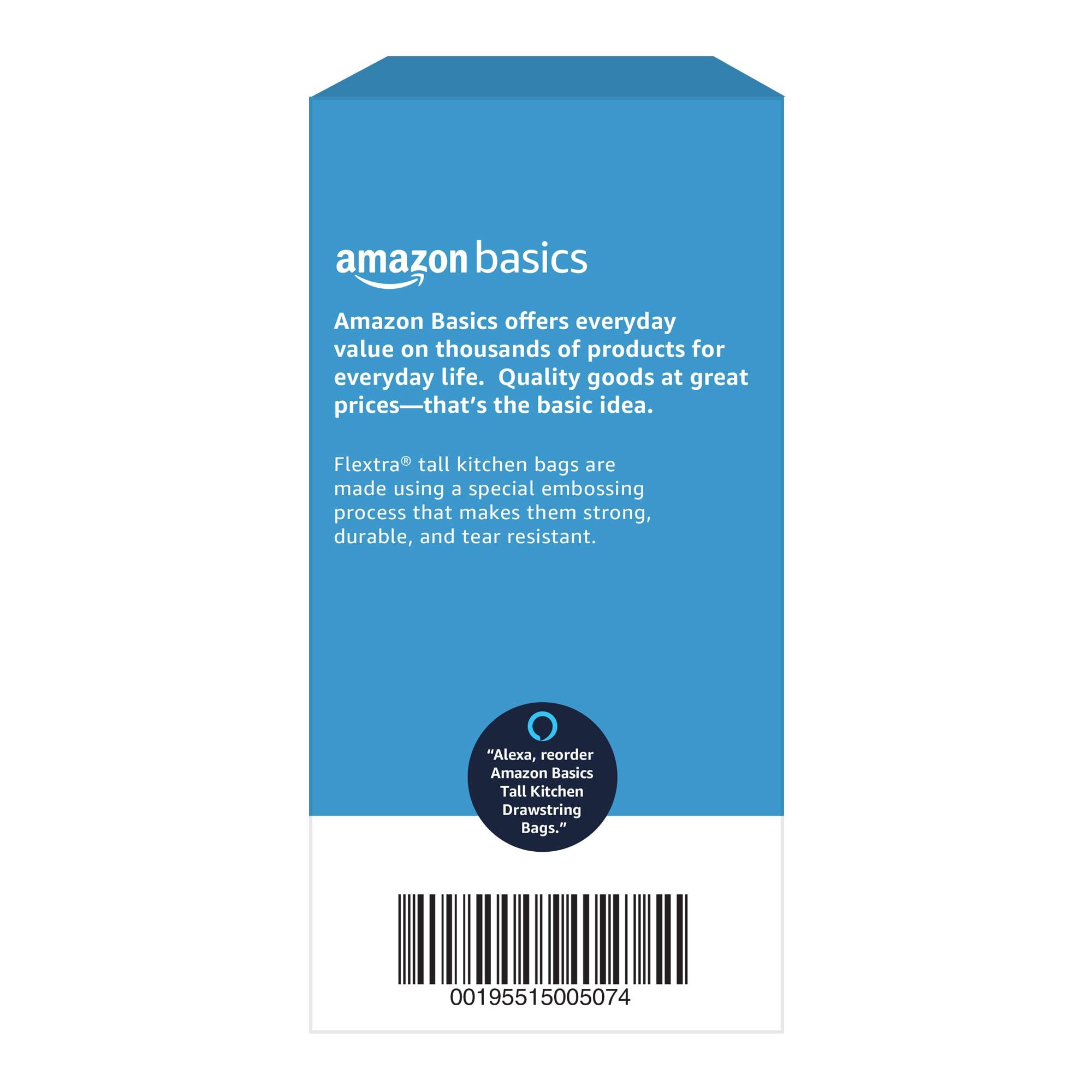 Amazon Basics Flextra Tall Kitchen Drawstring Trash Bags, 13 Gallon, 120 Count - Image 6