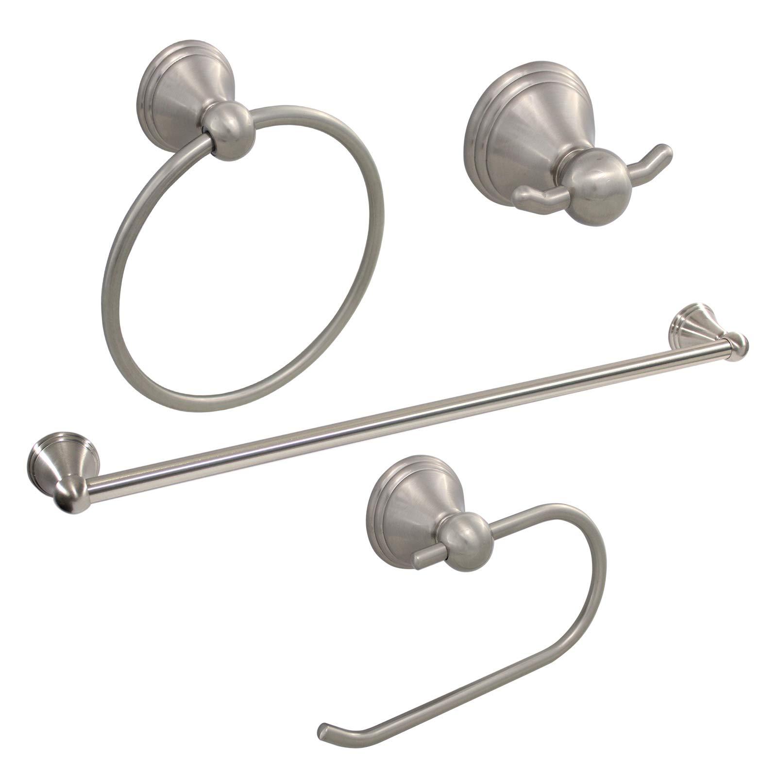 Formosa Design Hardware Classic 4-Piece Bathroom Accessories Set (Brushed Nickel)