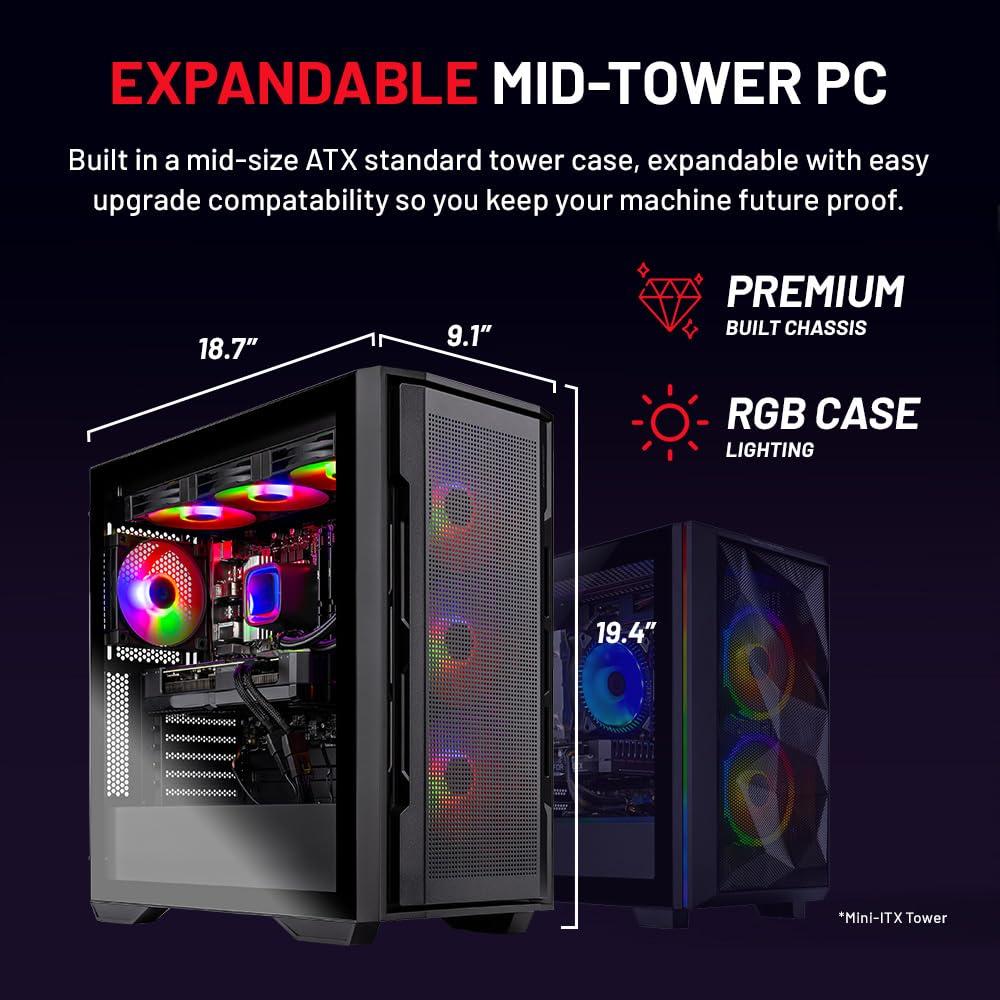 Skytech Rampage Gaming PC Desktop, Ryzen 7 9700X 3.8 GHz (5.5GHz Turbo Boost), NVIDIA RTX 5070 Ti 16GB GDDR7, 1TB Gen4 SSD, 32GB DDR5 RAM 5600 RGB, 850W Gold PSU, 360mm ARGB AIO, Wi-Fi, Win 11 - Image 6