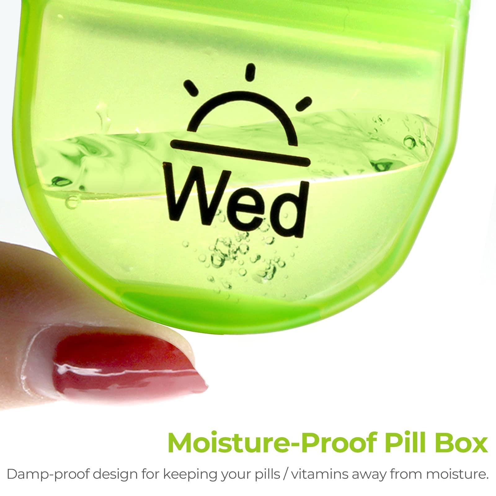 AUVON Pill Box 2 Times a Day, Weekly Pill Organizer AM PM with 7 Daily Pocket Case to Hold Vitamin, Medicine, Medication, and Supplement - Image 2