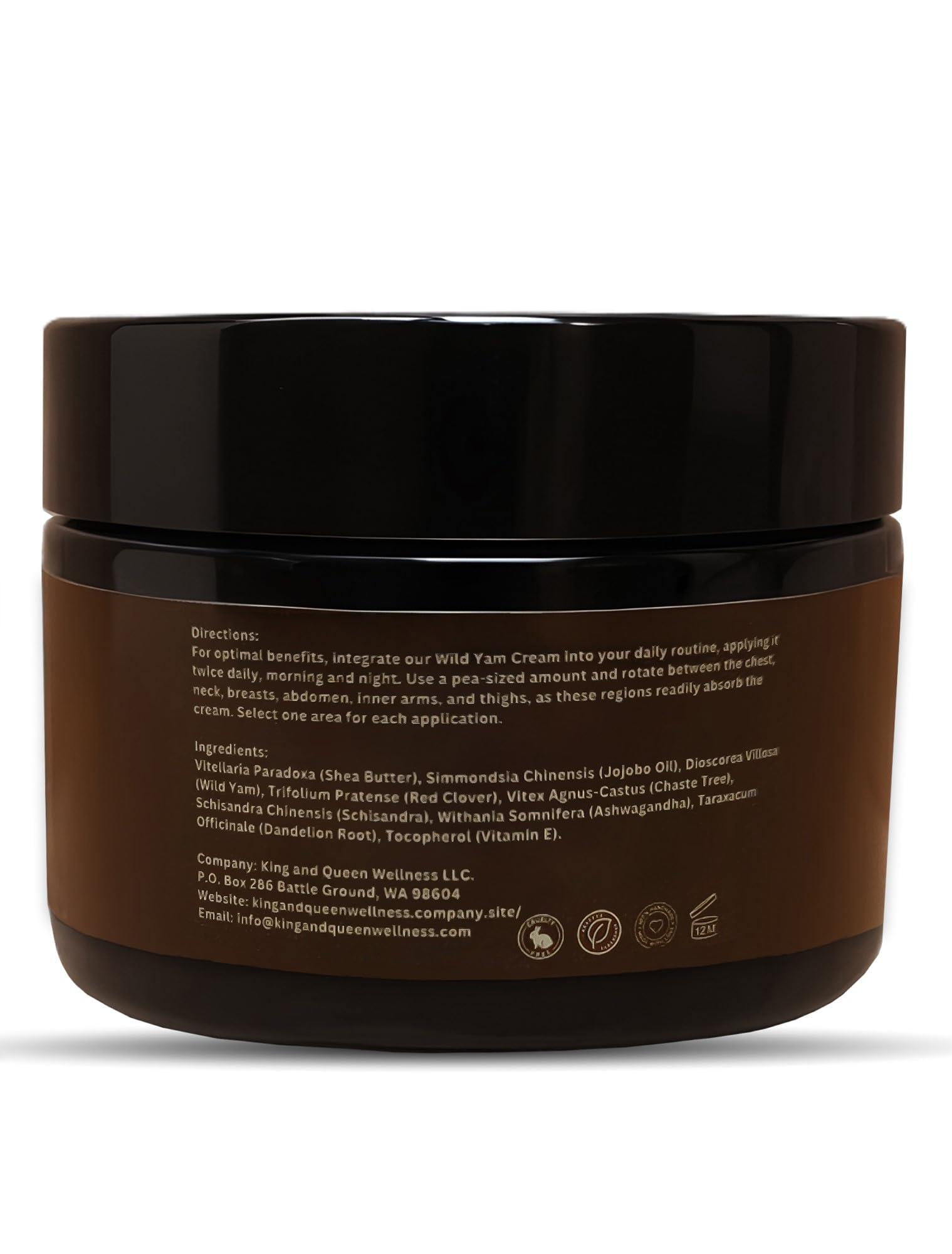 Wild Yam Cream – Women’s Daily Botanical Topical with Red Clover, Chaste Tree, and Schisandra – Clean Plant-Based Skin Moisturizer – 4oz – King & Queen Wellness STANDARD STRENGTH - Image 5