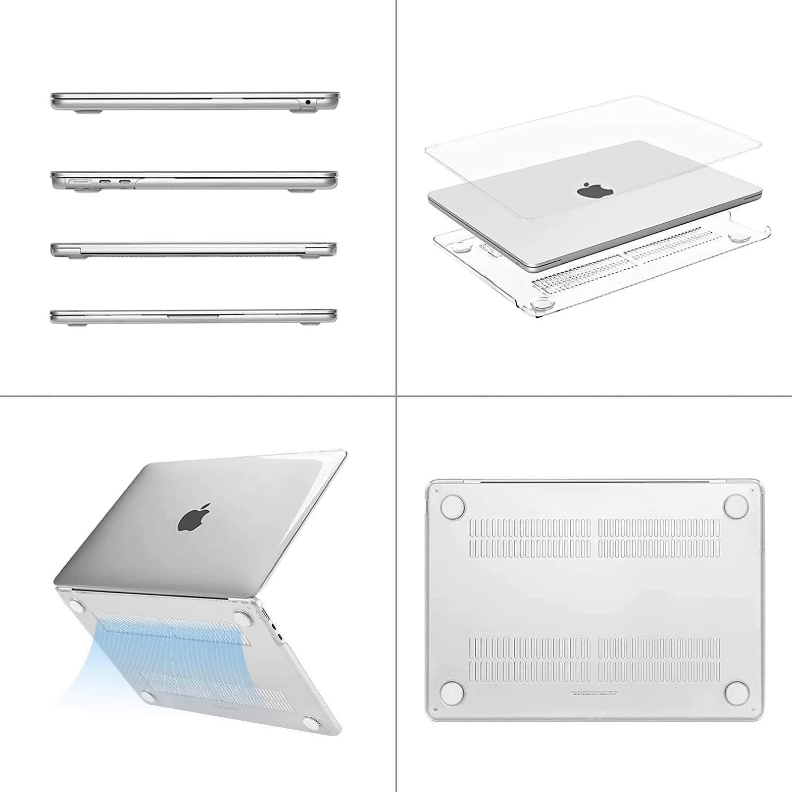 MOSISO Compatible with MacBook Air 13 inch Case 2025 2024 2023 2022 M4 A3240 M3 A3113 M2 A2681, Plastic Hard Shell&Keyboard Cover&Screen Film&Type C for MacBook Air 13.6 inch Case, Crystal Clear - Image 5