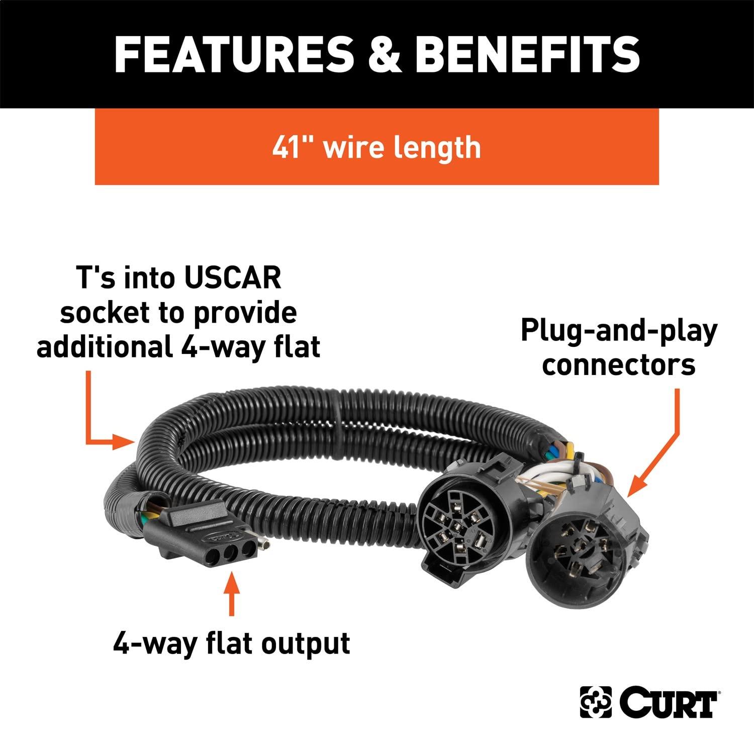 CURT 55384 Replacement Vehicle-Side Custom USCAR 4-Pin Trailer Wiring Harness - Image 4